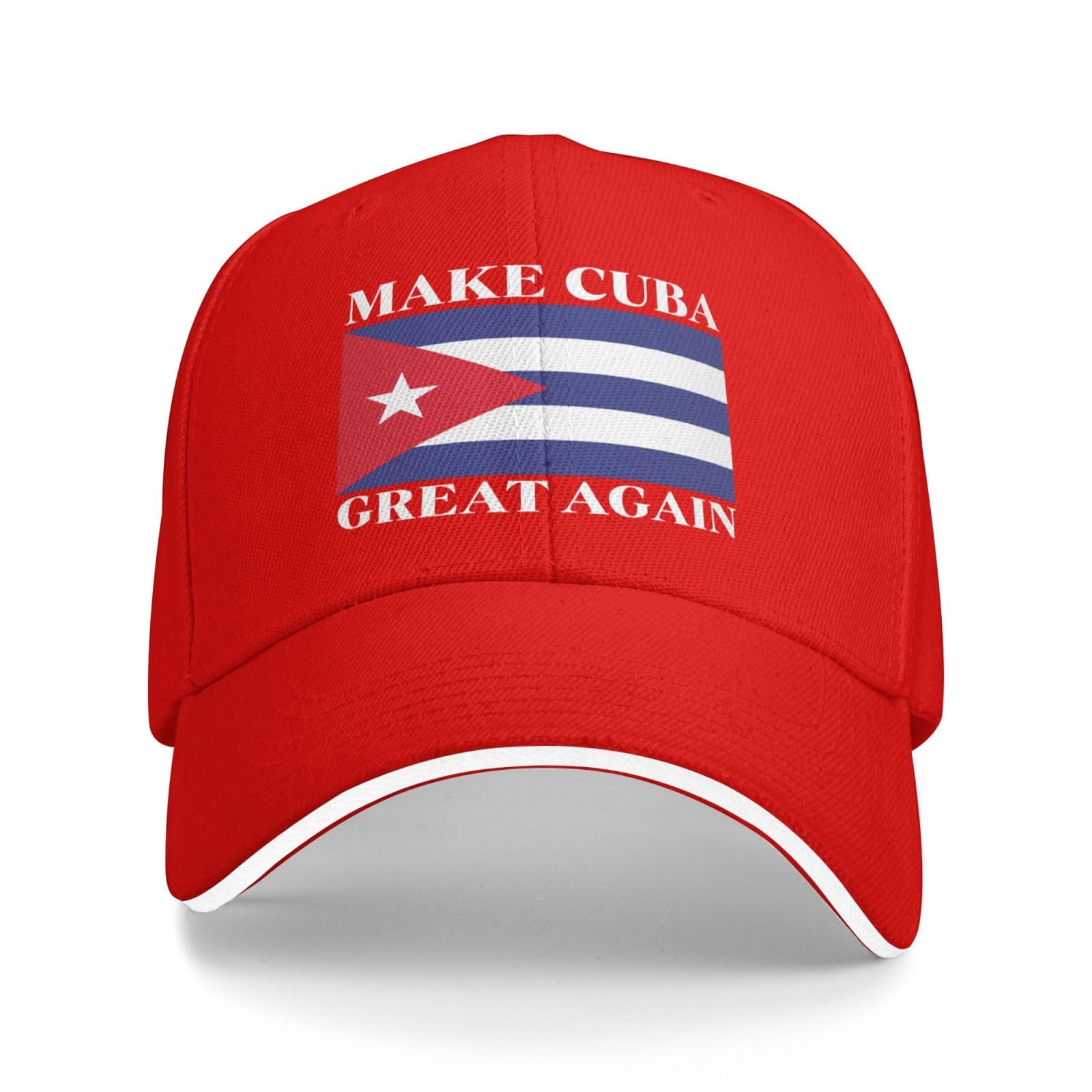 Huareicq Make Cuba Great Again Hat Cuban Flag Baseball Cap Dad Trucker Hat Red