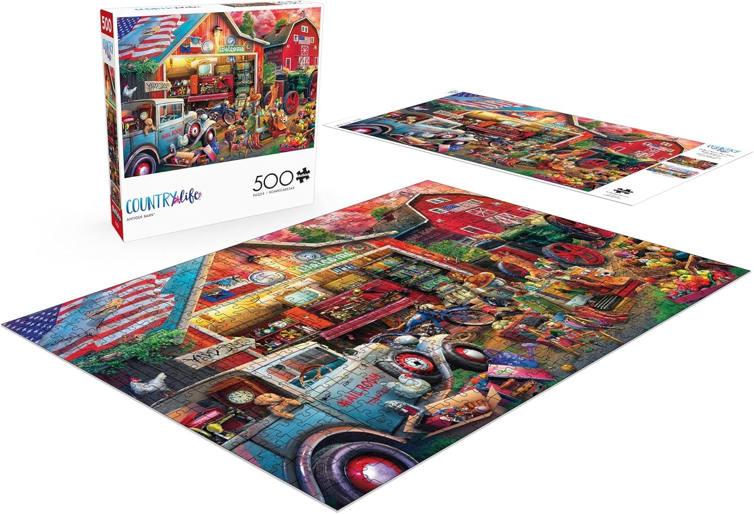 Buffalo Games - Eduard - Antique Barn - 500 Piece Jigsaw Puzzle for Adults -Challenging Puzzle Perfect for Game Nights - Finished Size is 21.25 x 15.00