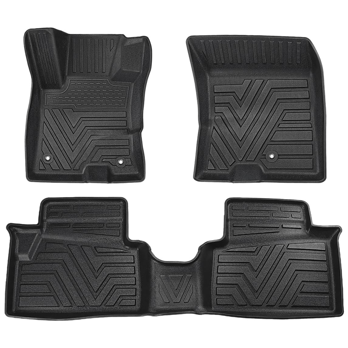 Auovo Floor Mats Compatible with Ford Maverick Hybrid 2022 2023 2024 Accessories All Weather Protection Heavy Duty TPE Floor Liners (Pack of 3) Front & 2nd Seat (Fits Hybrid Models Only)