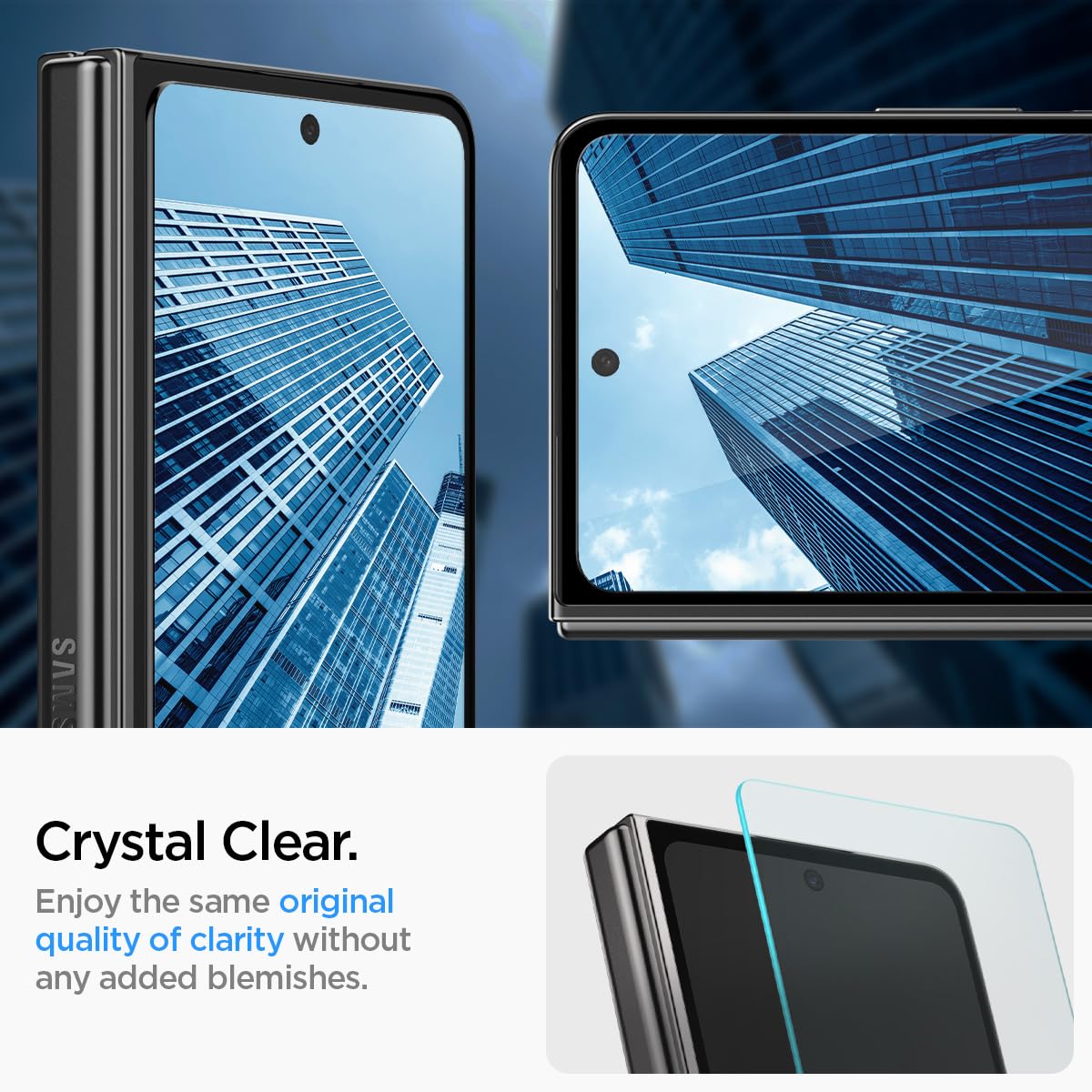 Spigen Tempered Glass Screen Protector [GlasTR EZ FIT] designed for Galaxy Z Fold 5 [2 Pack]