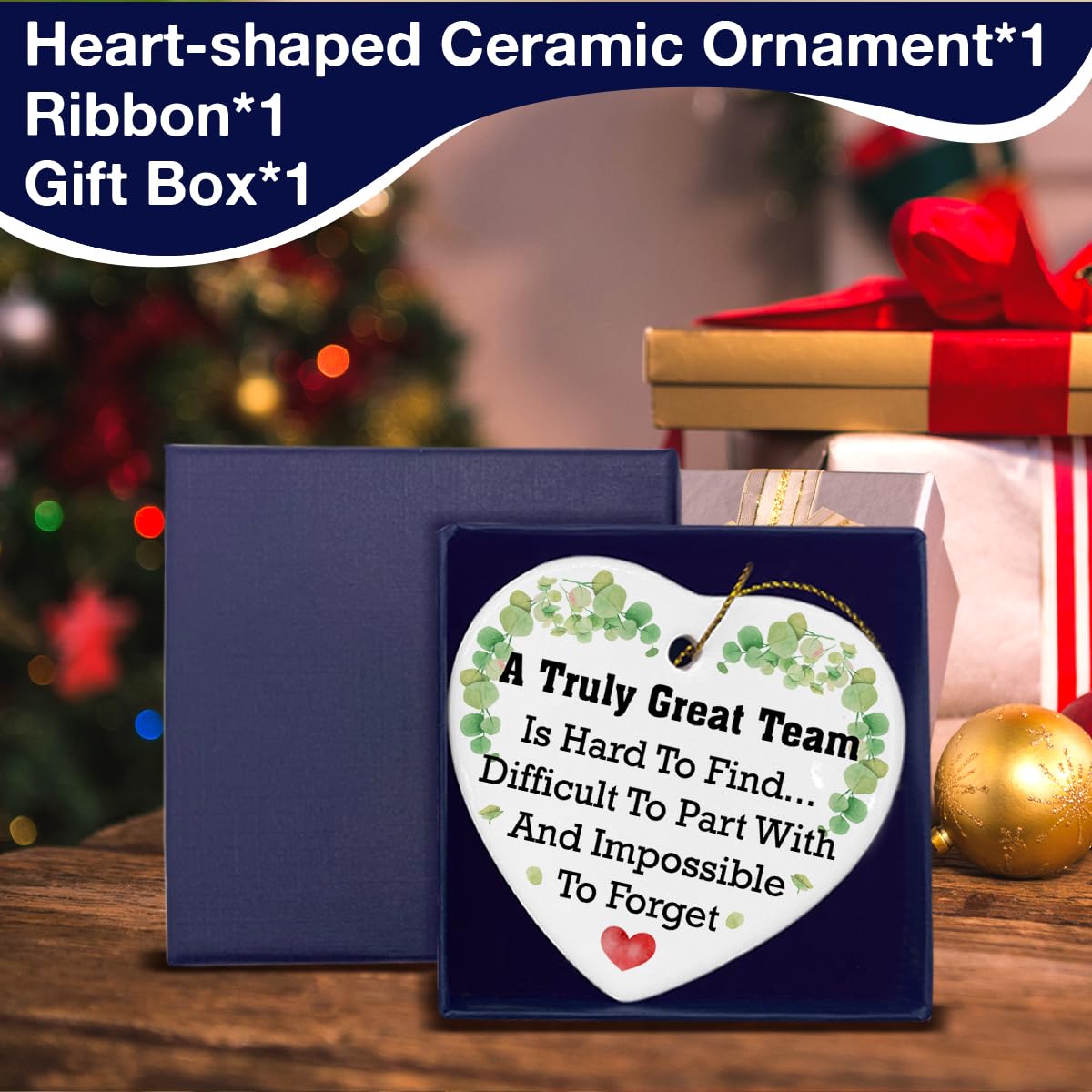 Team Gifts for Coworkers Ceramic Ornaments Thank You Gifts for Team Coworker Colleague Mentor Boss Leader, a Truly Amazing Team Hanging Ceramic Heart Ornament Keepsake