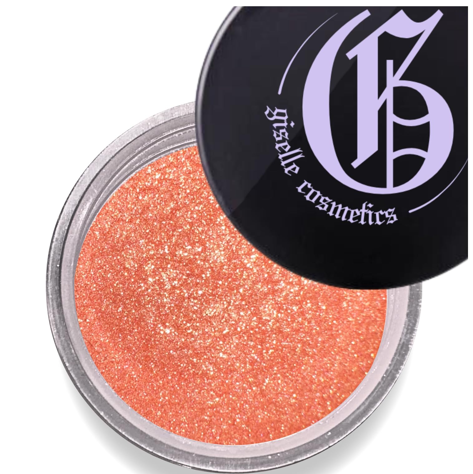 Giselle Cosmetics Orange Coral Loose Mineral Eyeshadow Palette - Organic, Hypoallergenic, Talc-Free, Glitter & Shimmer, Metallic, Holographic, Iridescent Eye Shadow Palette Makeup