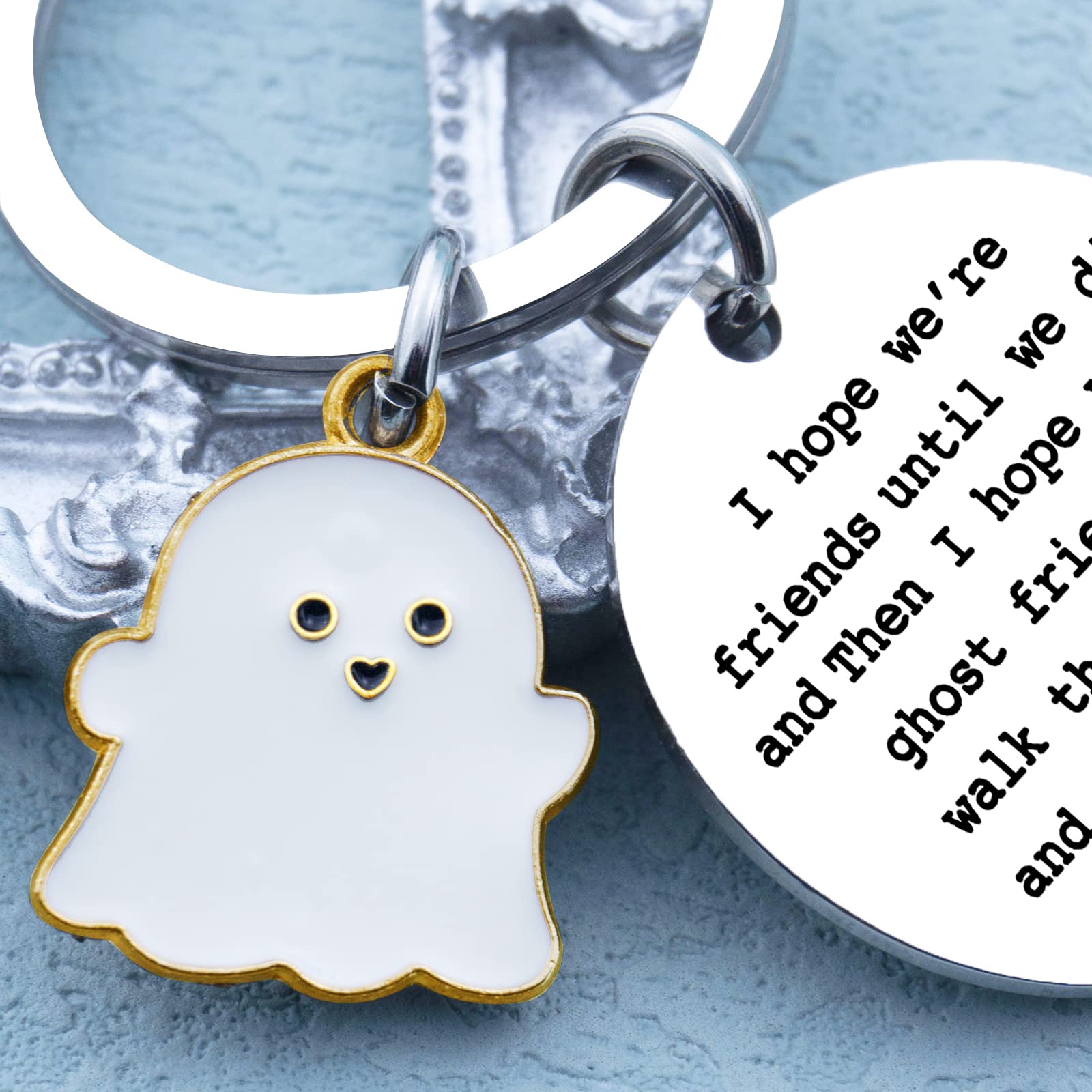 igvean Best Friend Keychains Long Distance Friendship Gifts for Women Friends Funny Birthday Gifts for Friends Christmas Halloween Gifts for Friends Classmates