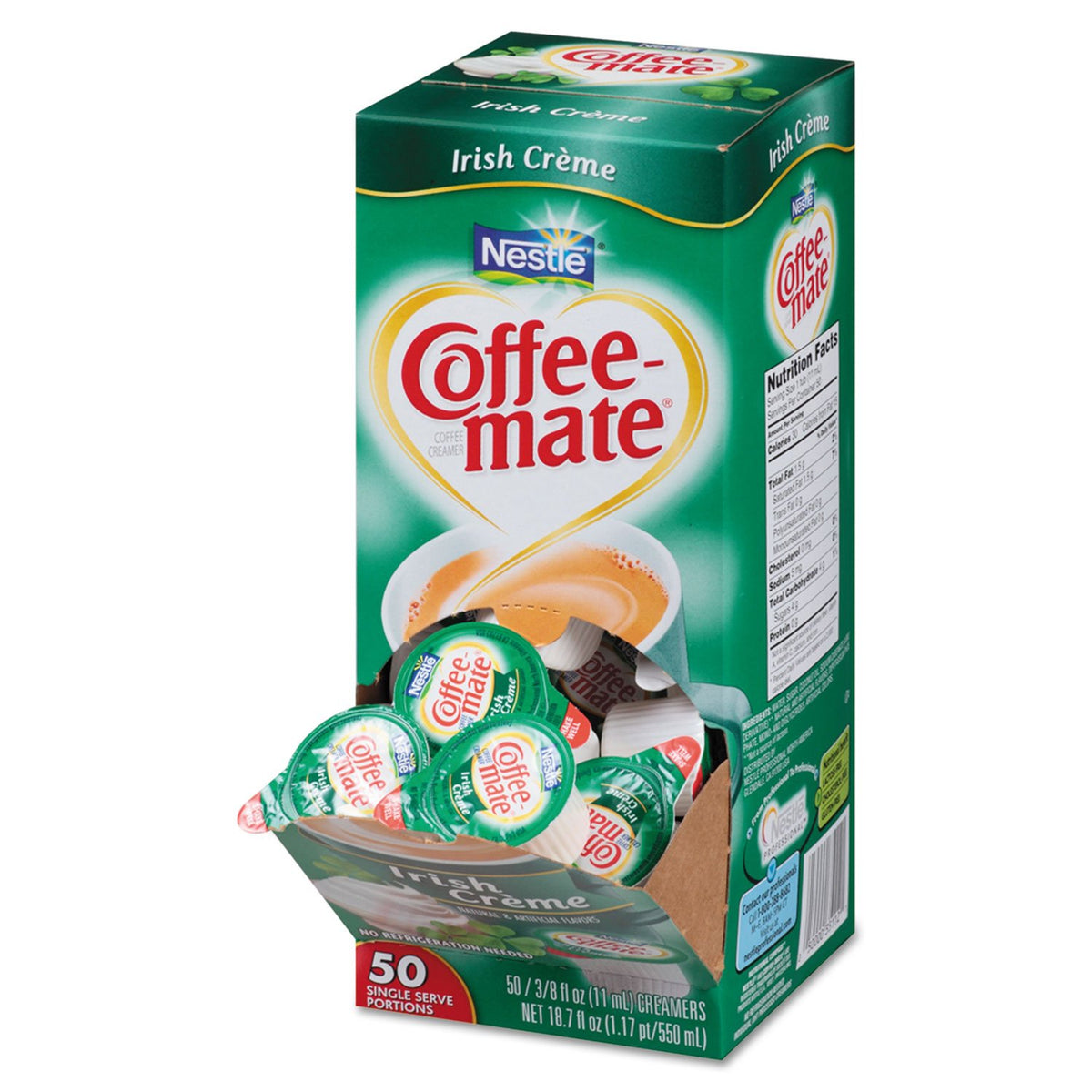 Nestle Coffee mate Coffee Creamer, Irish Creme, Liquid Creamer Singles, Non Dairy, No Refrigeration, 0.375 fl oz Tubs (Pack of 200)