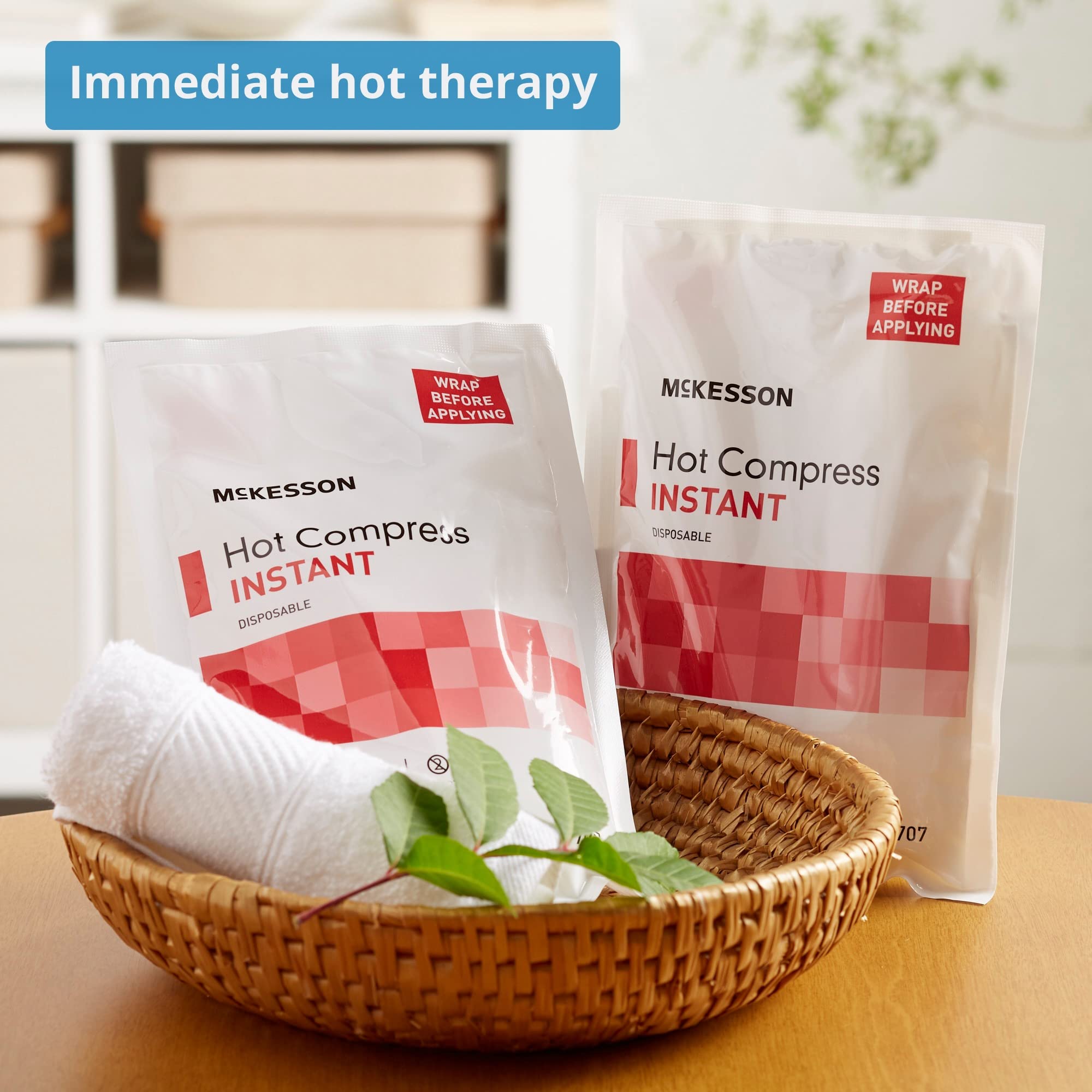 McKesson Hot Compress Instant Hot Pack [24 Pack] Disposable, Heat Packs for Pain Relief, 6 in x 9 in