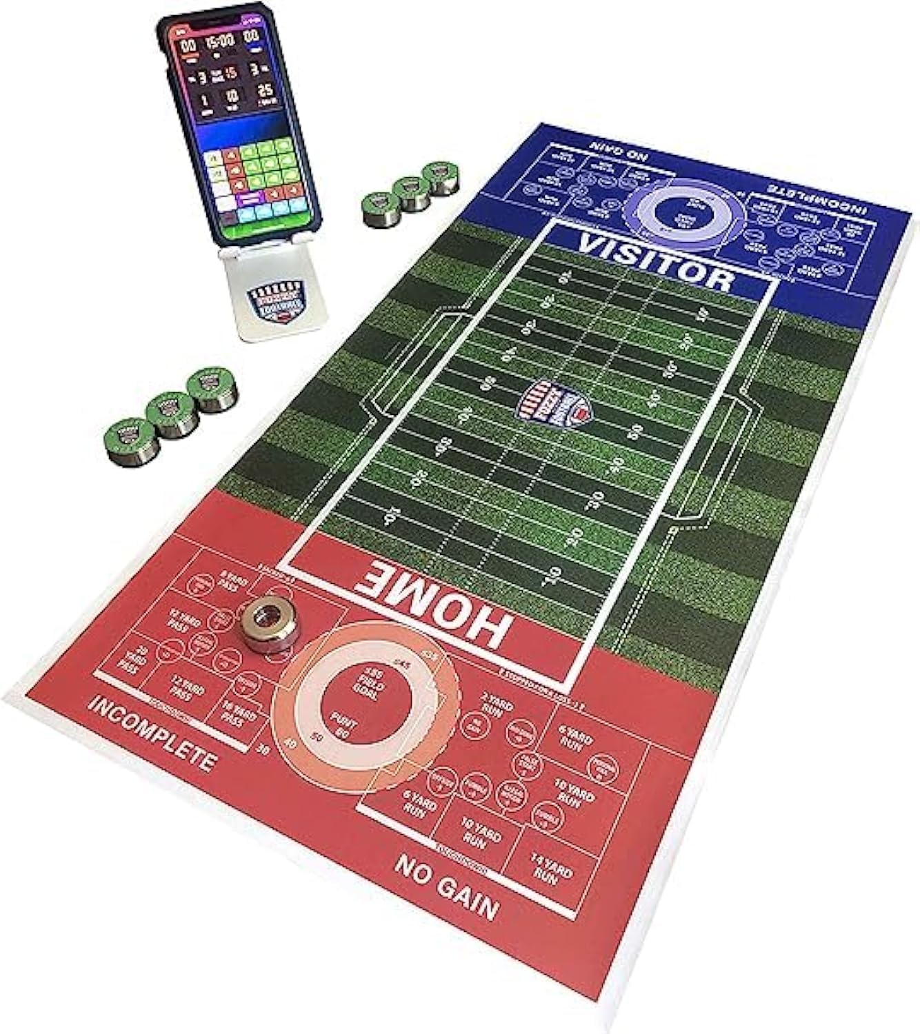 Tabletop Football Board Game - 19" x 36.5" Deluxe Set | an Indoor Outdoor Football Game Played Shuffleboard Style