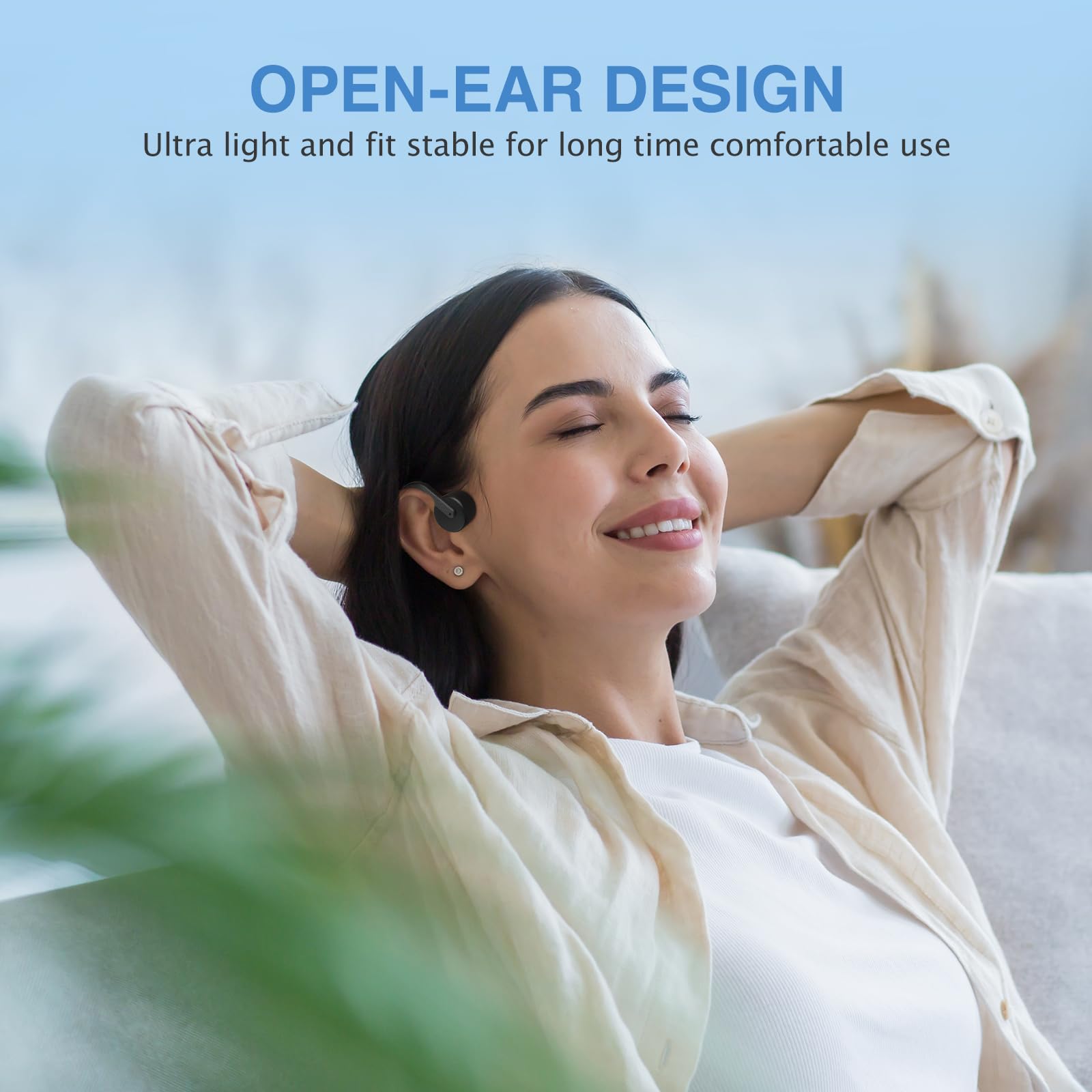 CHENSIVE Bone Conduction Headphones Wireless Headphones Bluetooth 5.3 Open Ear Headphones 10H Playtime Sports Earphones with Mic, IPX6 Waterproof Headset for Running,Cycling, Hiking, Driving