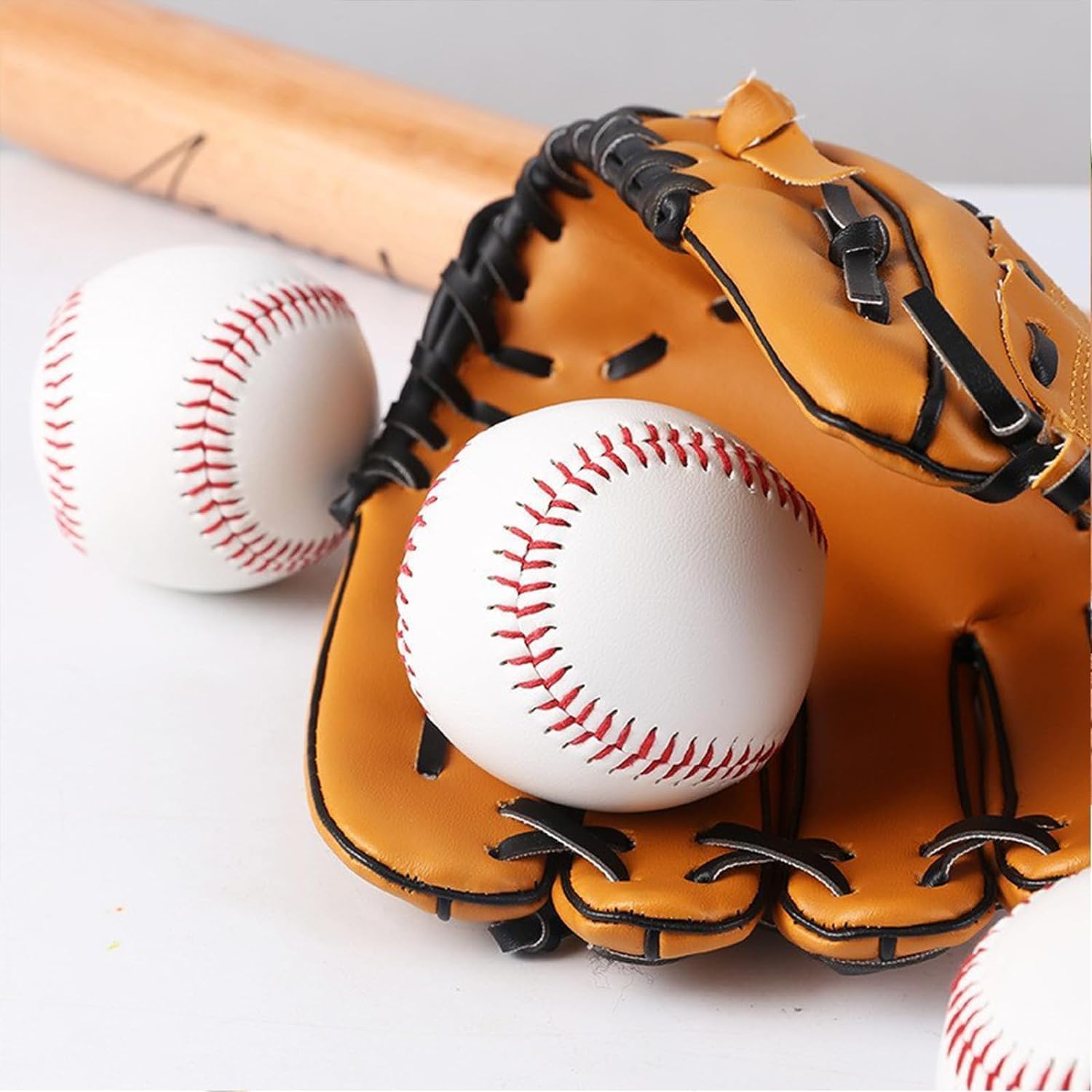OMYOPY 2 Pack Blank Hard Baseballs Solid Cork Core, 9 Inch Baseball Balls Unmarked Autographs Baseball for League Play, Pitching, Hitting, Batting, Fielding, Autograph, Gifts