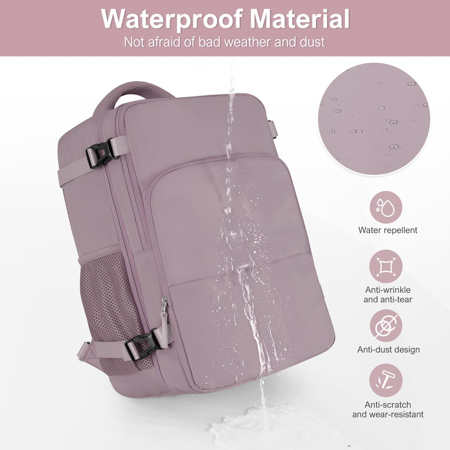 Sinaliy Travel laptop Backpack for Women, Personal Item Size Flight Approved, 16 Inch Laptop Bag with Multi-Pockets, College Computer Bag, Waterproof Carry On Backpack Casual Daypack Backpack