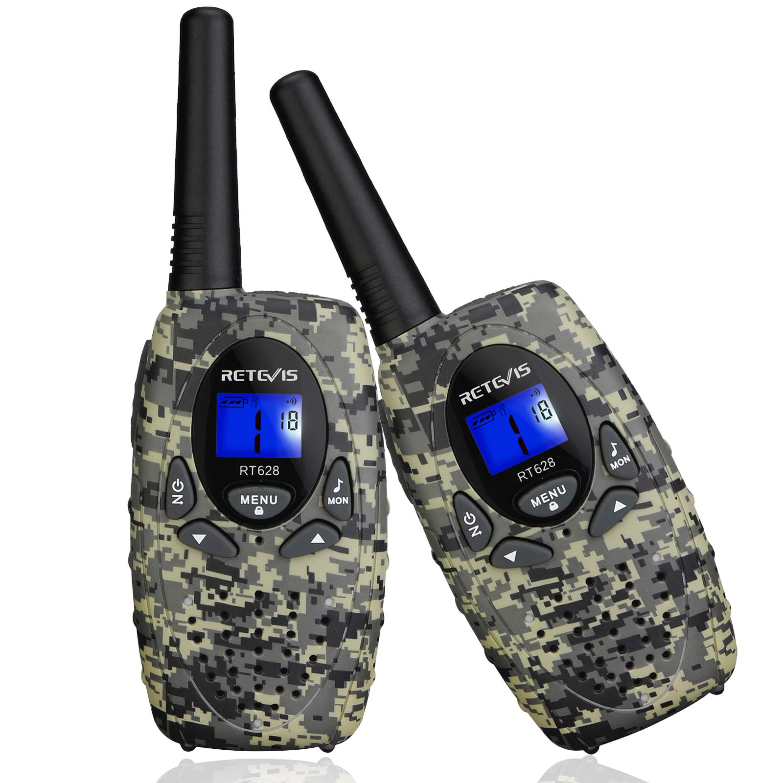 Retevis RT628 Kids Walkie Talkies,Army Toys for 5-13 Year Old Boys Girls,FRS Walkie Talkie for Kids,Gifts for Birthday Outdoor Camping(1 Pair Camo)