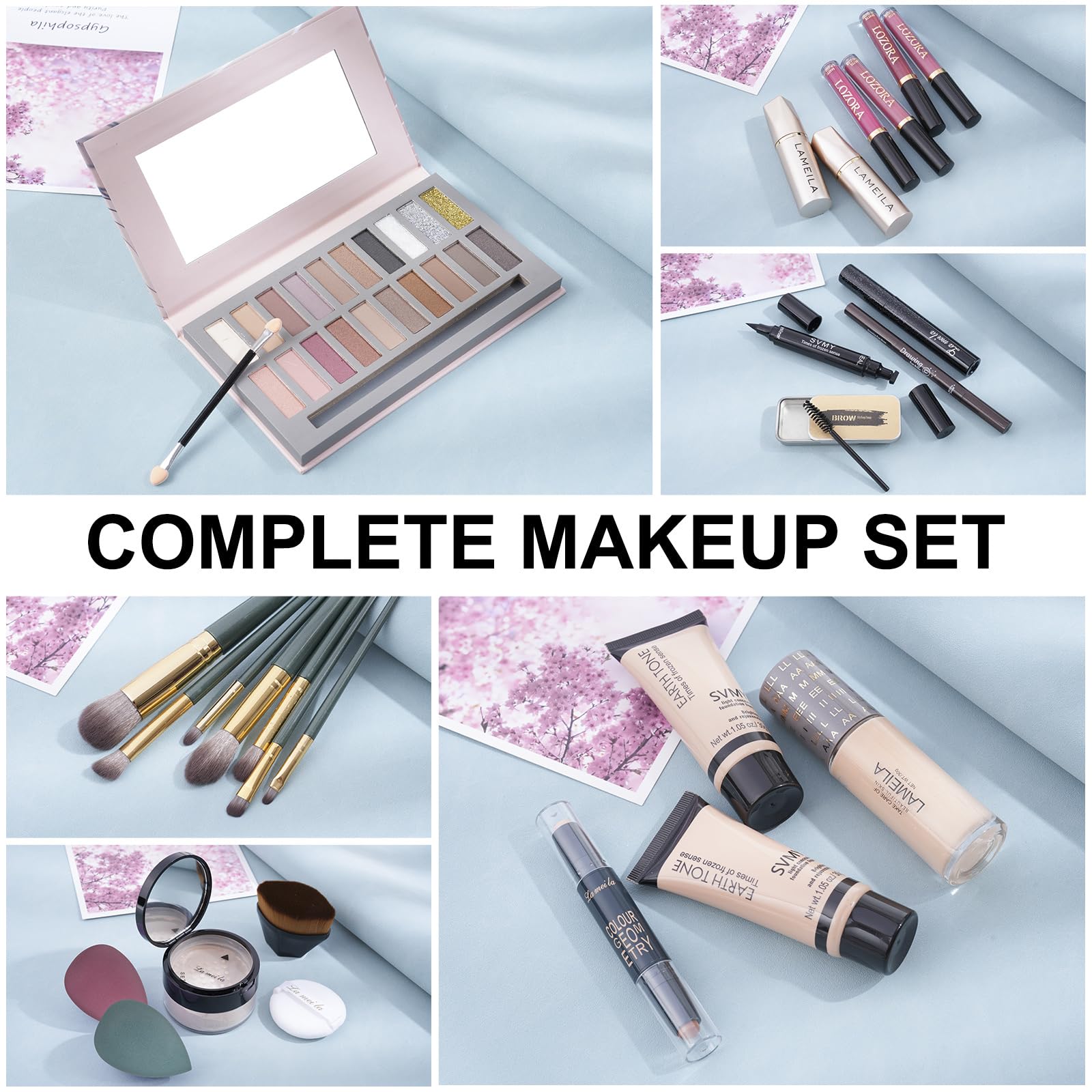 Makeup Kit for Women All in One Makeup Sets Makeup Kit for Women Full Kit Teens Makeup Essential Bundle Include 20 Color Eyeshadow Palette Set