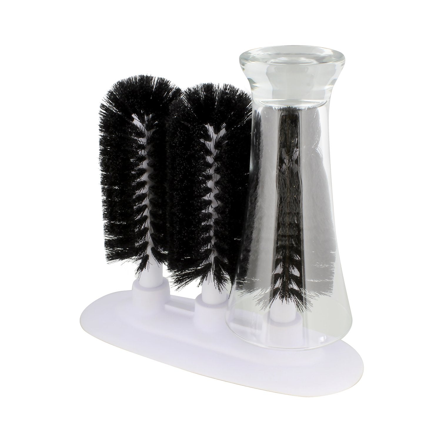 Glass Cleaning Brush, 3 Brush Glass Washer – Triple Glass Rinser, Cup Washer Brush, Glass Brushes for Washing Glasses