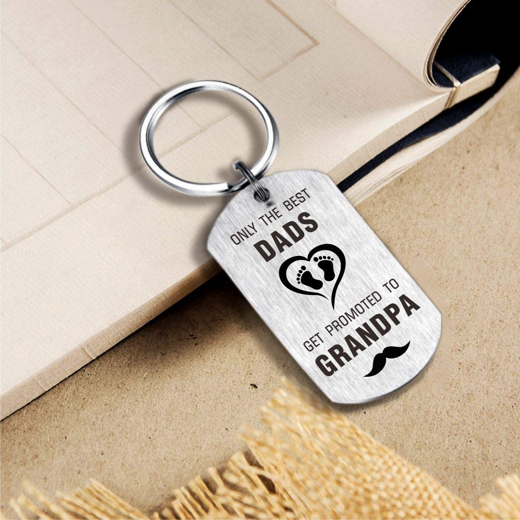 Grandpa to be Keychain Gifts, Only The Best Dads Get Promoted to Grandpa Gifts, Gonna be a Grandpa Keychain, First Time Grandpa Gift, Father's Day Present for New Grandfather Present