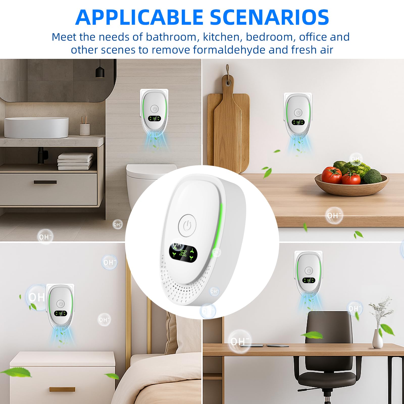 2026 NEW Air Purifier Plug In,6Pack Negative Air Ionizer Plug In for Home Use,Quiet Operation Air Freshener for Home,Office,Cat Bed,Filterless Mobile Air Ionizers for Dust Mites,Smoke Dust,Pets,Odor