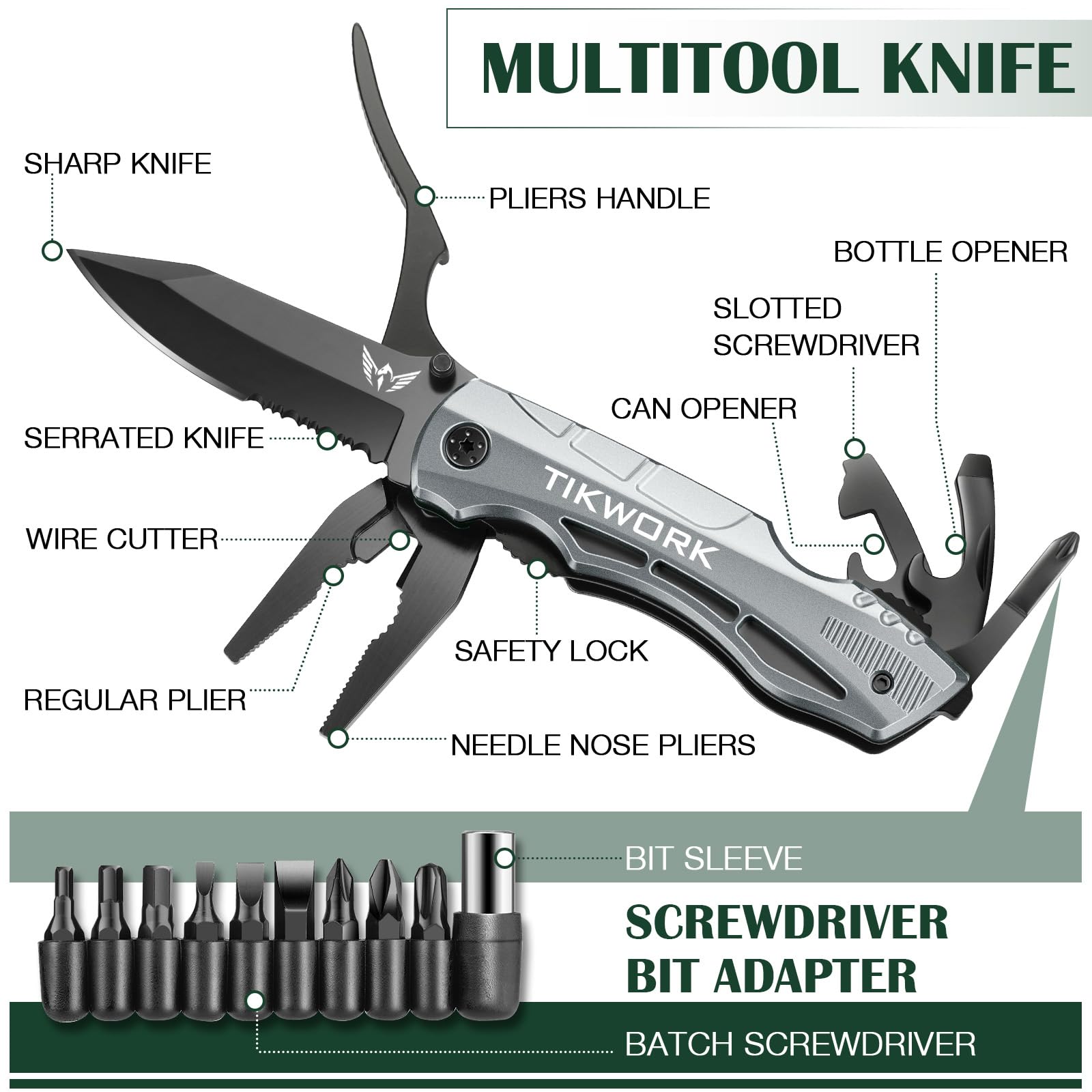 Gifts for Men Dad Him Boyfriend,Multitool Pocket Knife for Men,Anniversary Christmas Men Gifts for Birthday,Survival Tools for Climbing,Camping,Cycling,Hiking