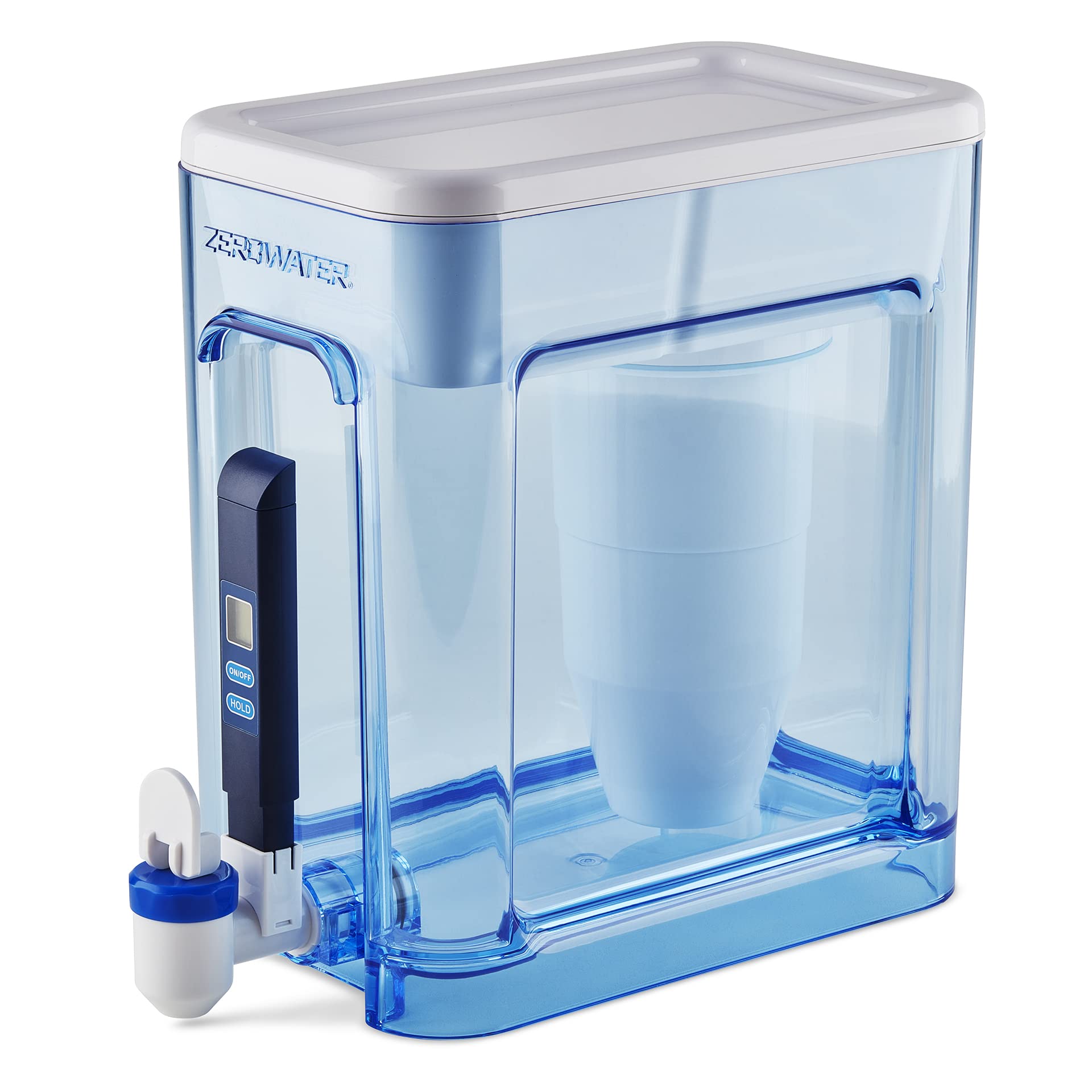 ZeroWater 22-Cup Ready-Read 5-Stage Water Filter Dispenser with 5-Stage 0 TDS Water Filter – IAPMO Certified to Reduce Lead, Chromium, and PFOA/PFOS