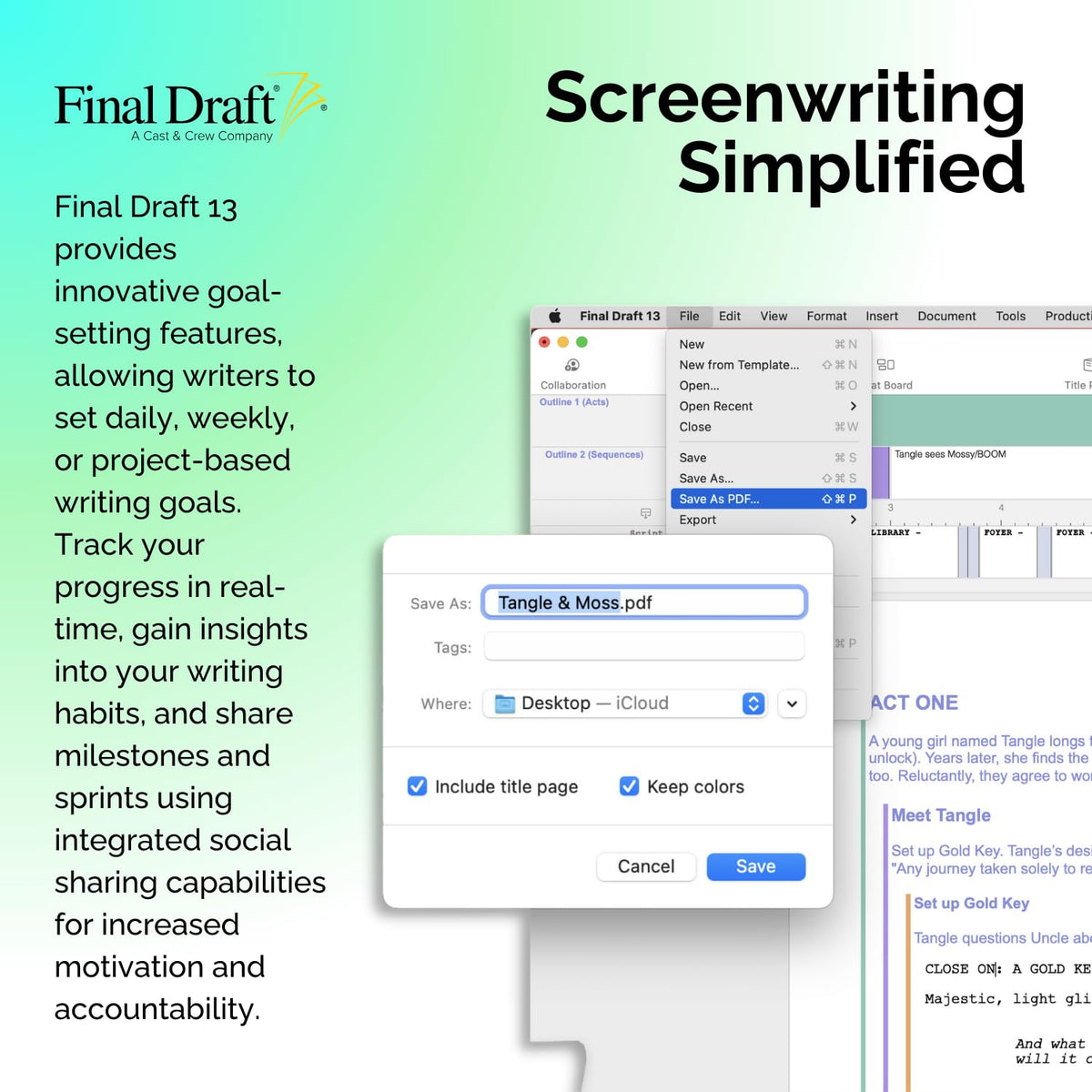 FINAL DRAFT 13 - Professional Screenwriting Software For Screenwriters