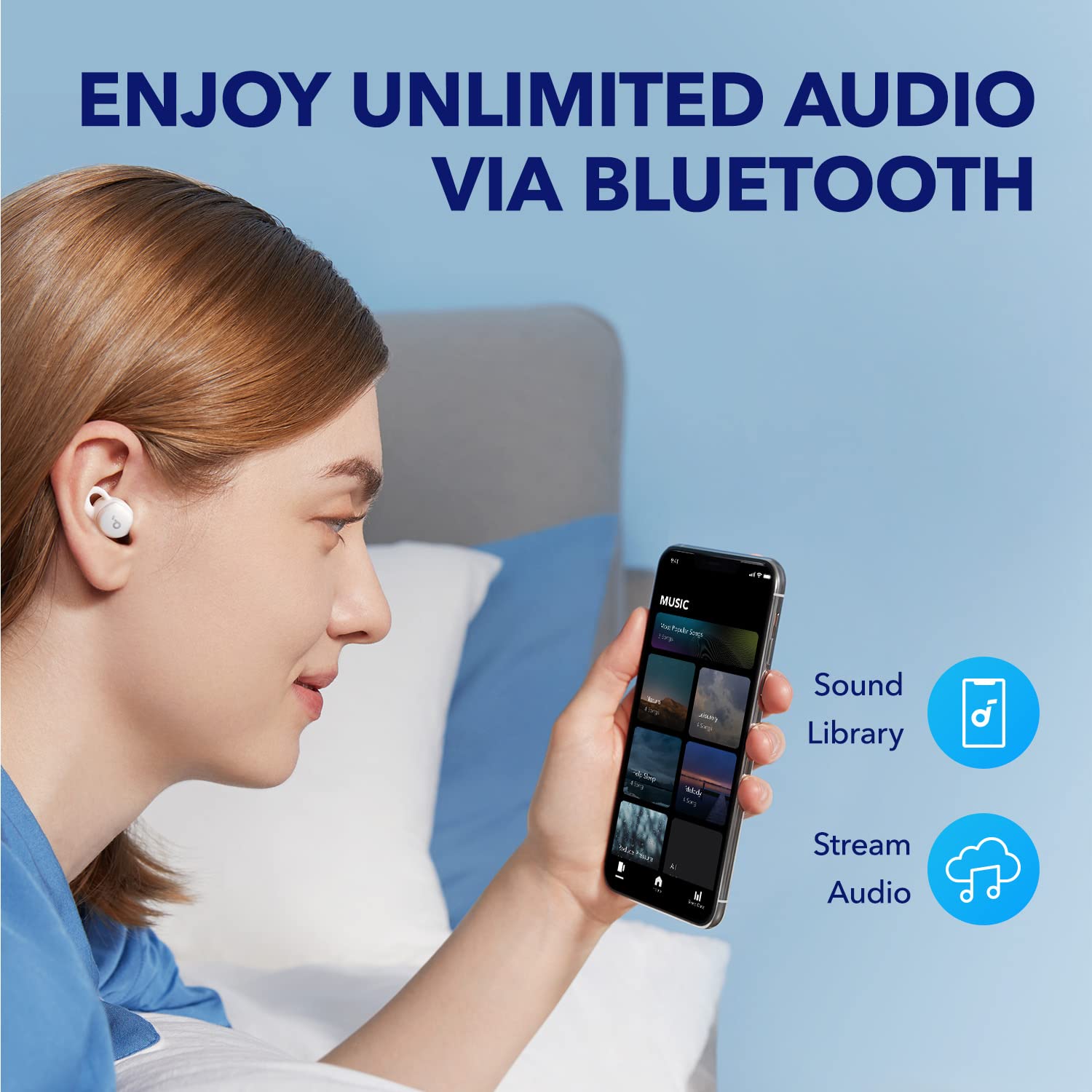 soundcore by Anker, Sleep A10 Bluetooth Sleep Earbuds, Noise Blocking Earbuds for Sleep, Comfortable Fit, Bluetooth 5.2, App, for Unlimited Sleep Sounds, Sleep Monitor, Personal Alarm, Side Sleeper