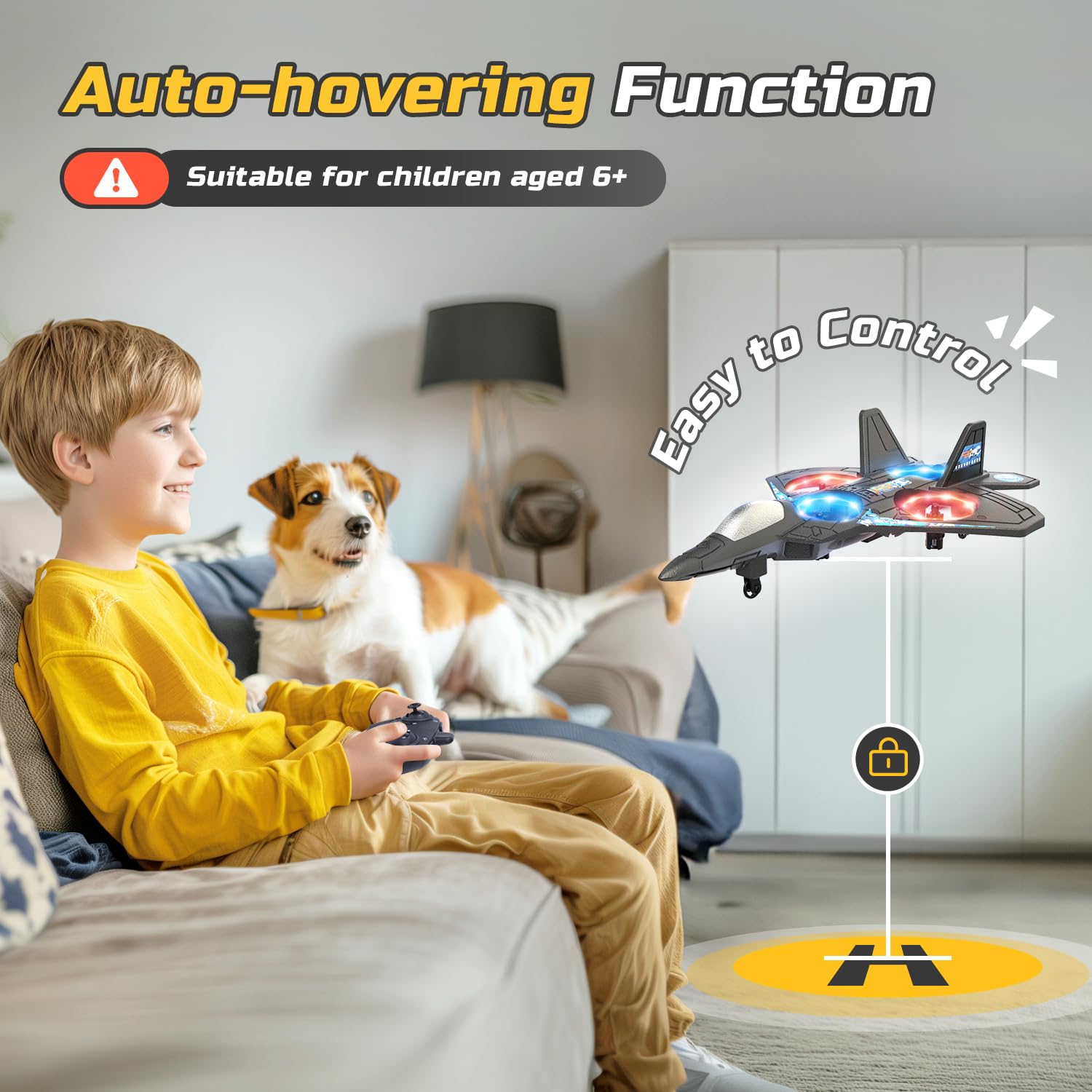 HOLYFUN Drone for Kids and Beginners RC Plane with Light, Remote Control Airplane Quadcopter Helicopter with Auto Hovering, 3D Flip and 2 Batteries (18 Mins), Great Gift Toy for Boys and Girls