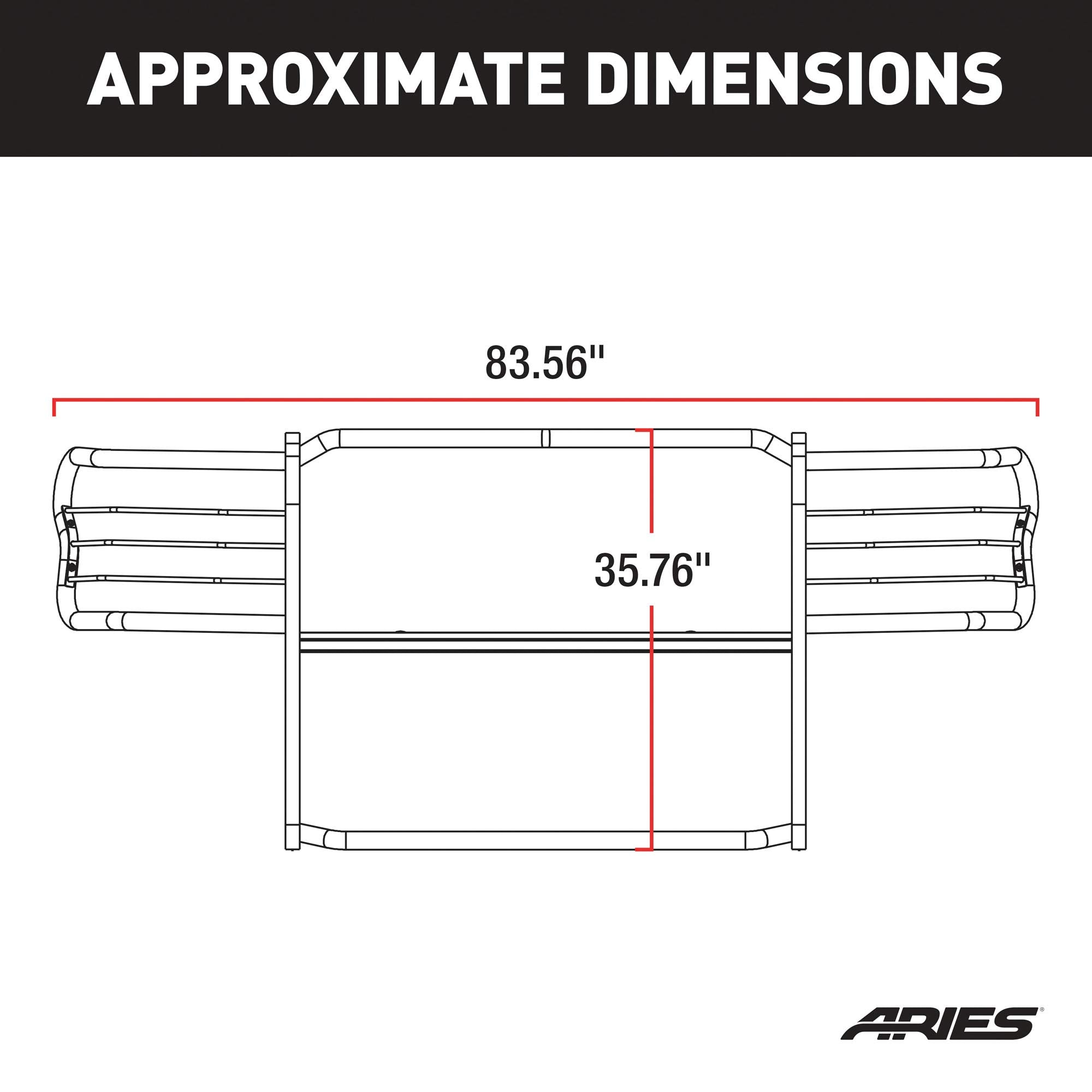 ARIES 5058 1-1/2-Inch Black Steel Grille Guard, No-Drill, Select Dodge, Ram 1500