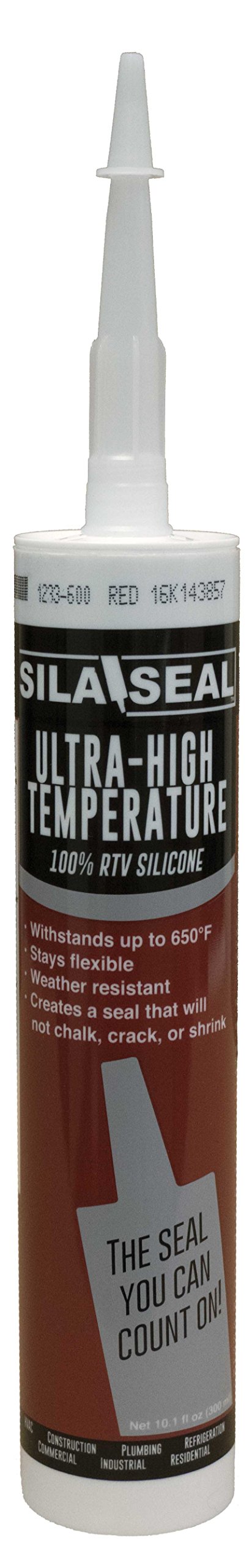 SILA-SEAL Ultra-High Temperature Red (600 Degree) 100% RTV Silicone with reclosable Nozzle (case of 12)