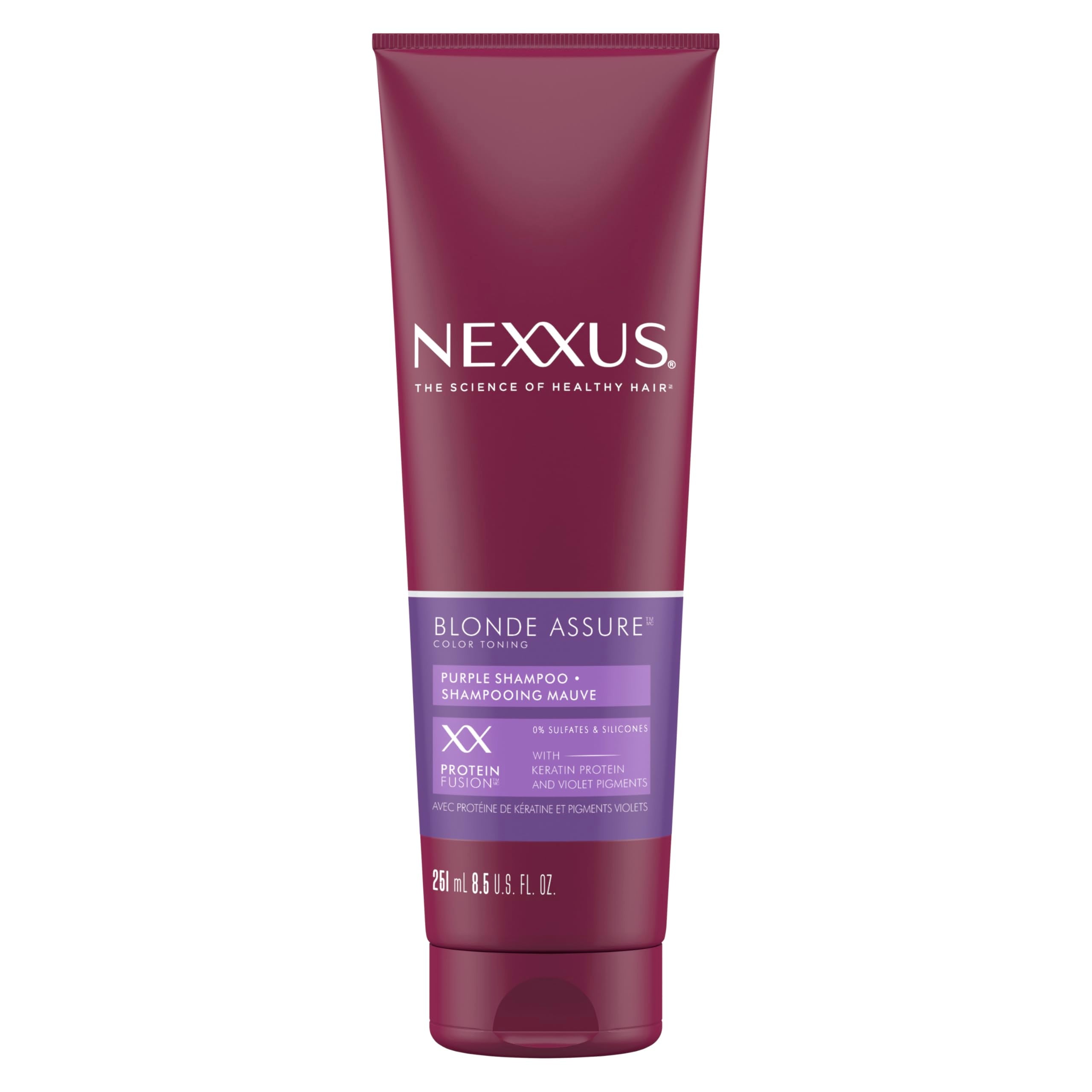 Nexxus Blonde Assure Purple Shampoo, For Blonde Hair Color Care Shampoo, Keratin Protein 8.5 oz