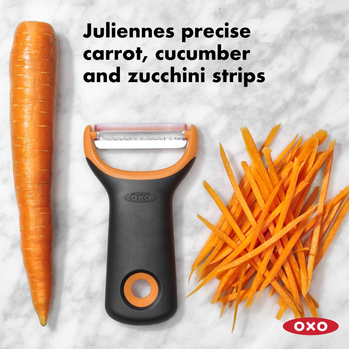 OXO Stainless Steel Good Grips Prep Julienne Y-Peeler, Black, 4.2"W x 8"H