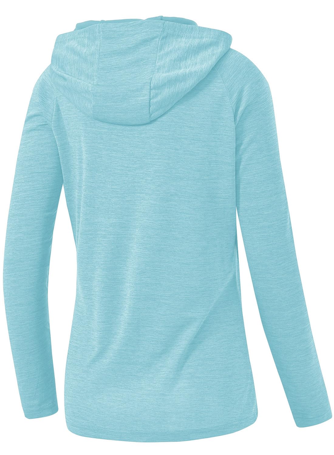 TBMPOY Womens UPF 50+ Sun Protection Hoodie Shirt Long Sleeve Fishing Hiking Outdoor UV Shirt Lightweight Light Blue M