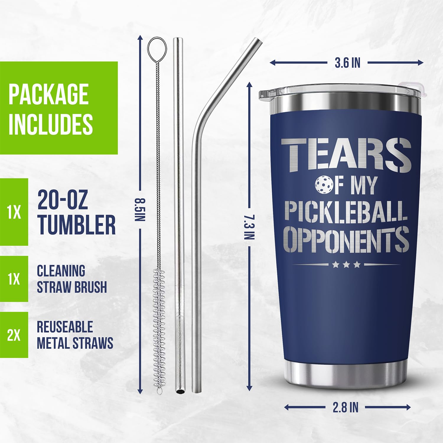 HEXMOZ Pickleball Gifts for Men - Gifts for Pickleball Lovers - Funny Pickle Ball Accessories Gifts for Dad, Grandpa, Women Tears Of My Pickleball Opponents Christmas Dink Master - Navy Tumbler Cup