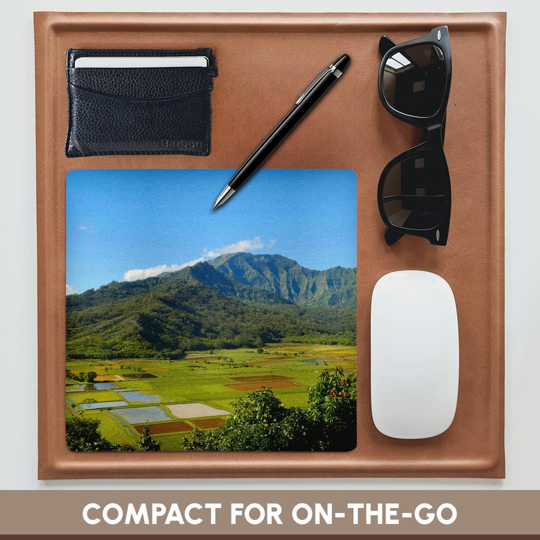 3D Rose "Hanalei Valley Lookout Taro Fields Kauai Hawaii" Matte Finish Mouse Pad - 8 x 8" - mp_230643_1
