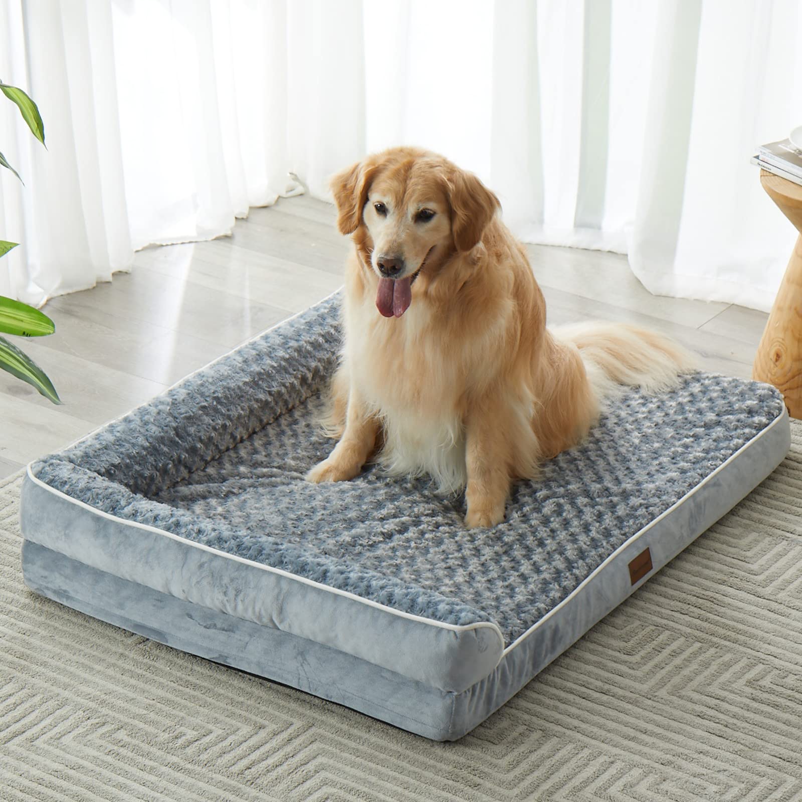 BFPETHOME Orthopedic Dog Beds for Large Dogs-Waterproof Sofa Dog Bed with Removable Washable Cover, Large Dog Bed with Waterproof Lining and Nonskid Bottom,Pet Bed for Large Dogs