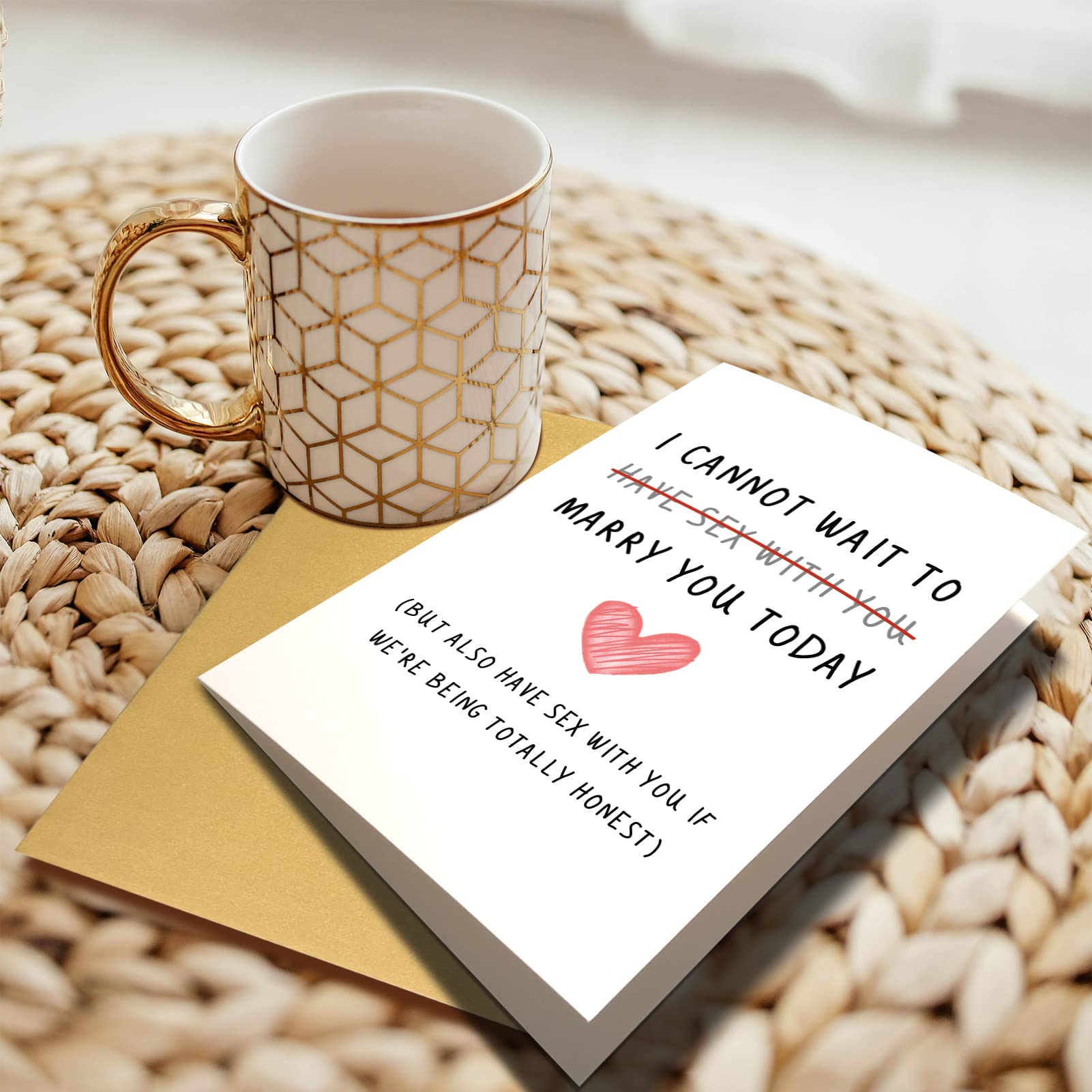 Naughty Wedding Day Card to Your Bride or Groom, Cheeky Wedding Gift for Partner, I Cannot Wait To Have Sex With You Marry You Today