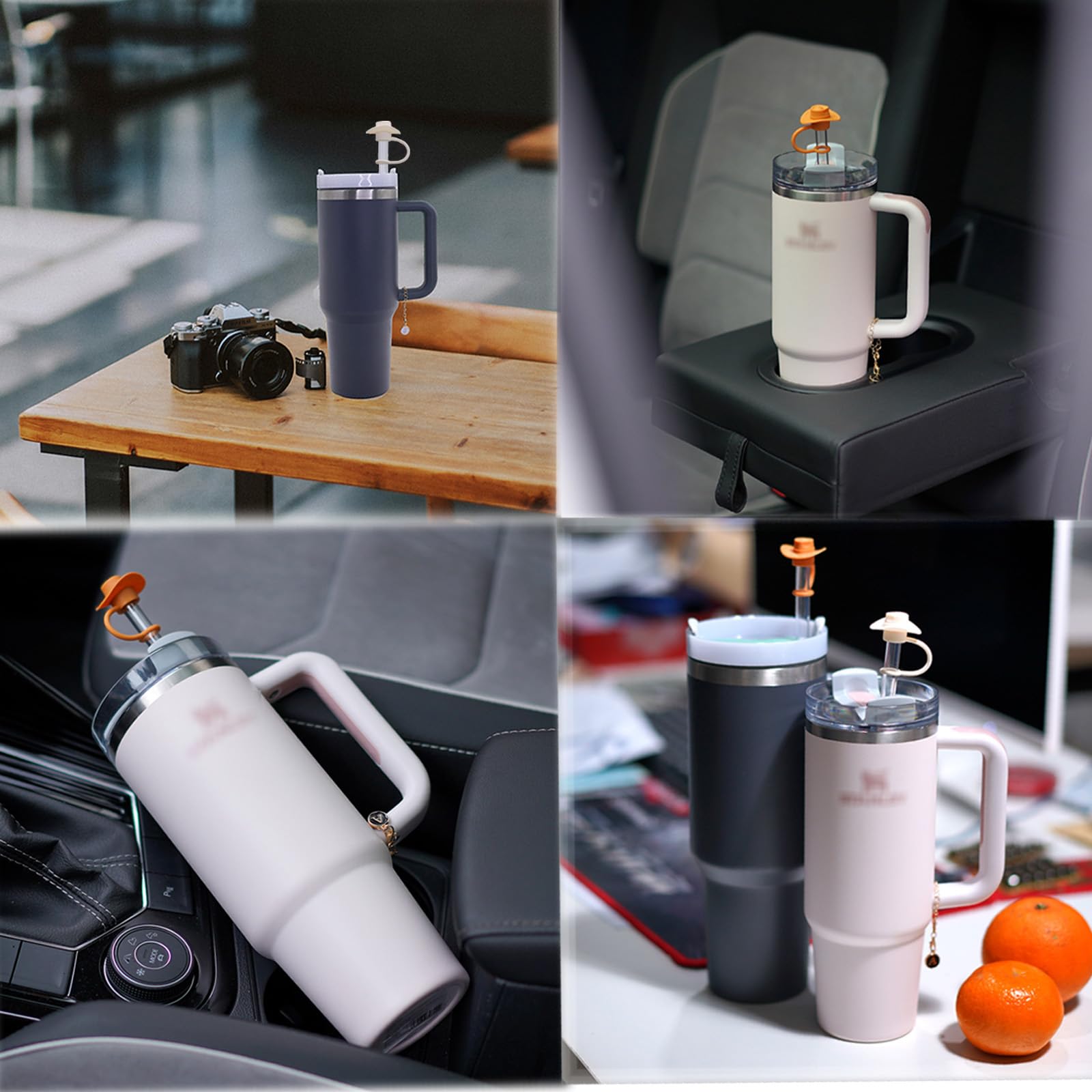 210pcs Water Bottle Stickers and 4pcs Cowboy Straw Covers Cap for Stanley