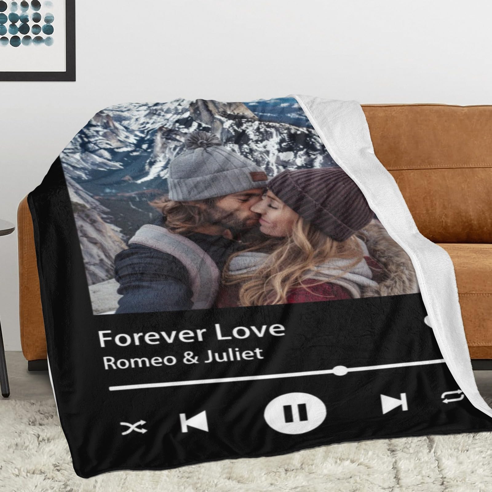 HHLongX Gifts for Girlfriend Boyfriend Custom Photo Blanket for Couples Gifts, Personalized Picture Blankets for Christmas Valentines Day Couples Gifts Wife Husband