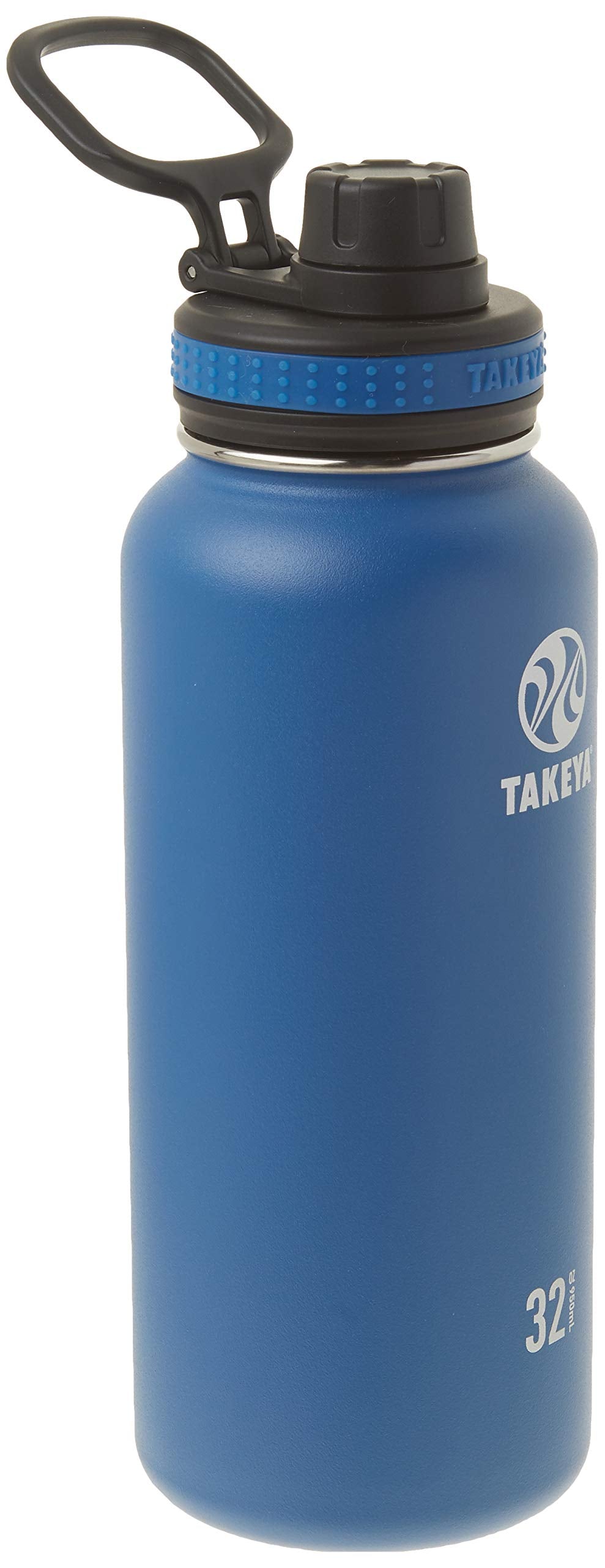 Takeya Originals 32 oz Vacuum Insulated Stainless Steel Water Bottle with Straw Lid, Navy