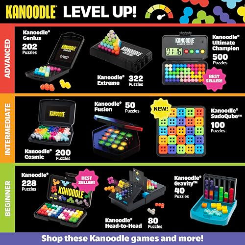 Educational Insights Kanoodle Flip - 3D Brain Teaser Puzzles, Single Player Brain Game, Fun Travel Games for Kids, Challenging Logic Puzzle Games and Gifts for Kids, Teens & Adults Ages 7+