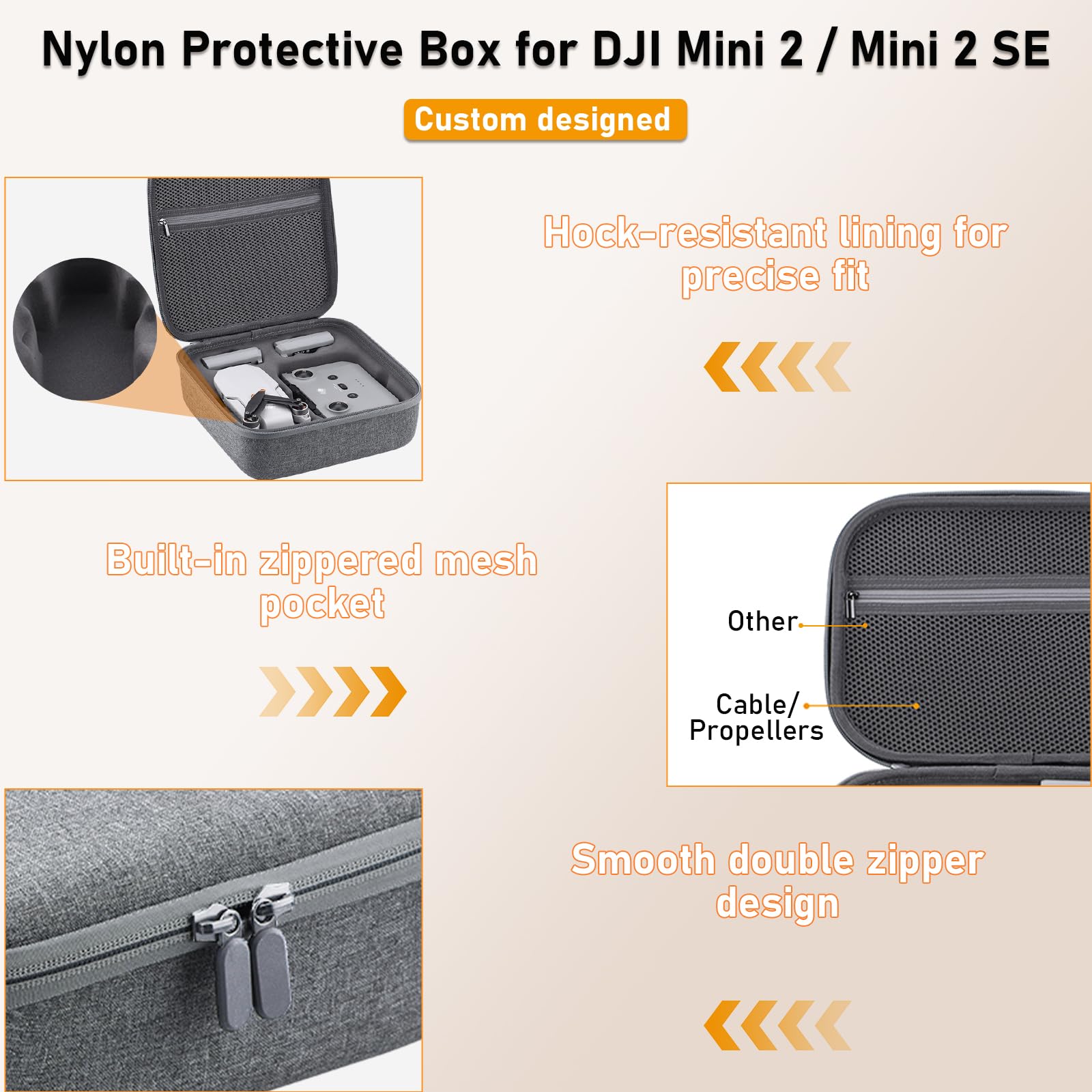 O'woda Mini 4K / Mini 2 SE/Mini 2 Carrying Case, Hard Shell Storage Bag Travel Box Compatible with DJI Mini 2/ Mini 2 SE/Mini 4K Drone and Remote Comtroller Accessories