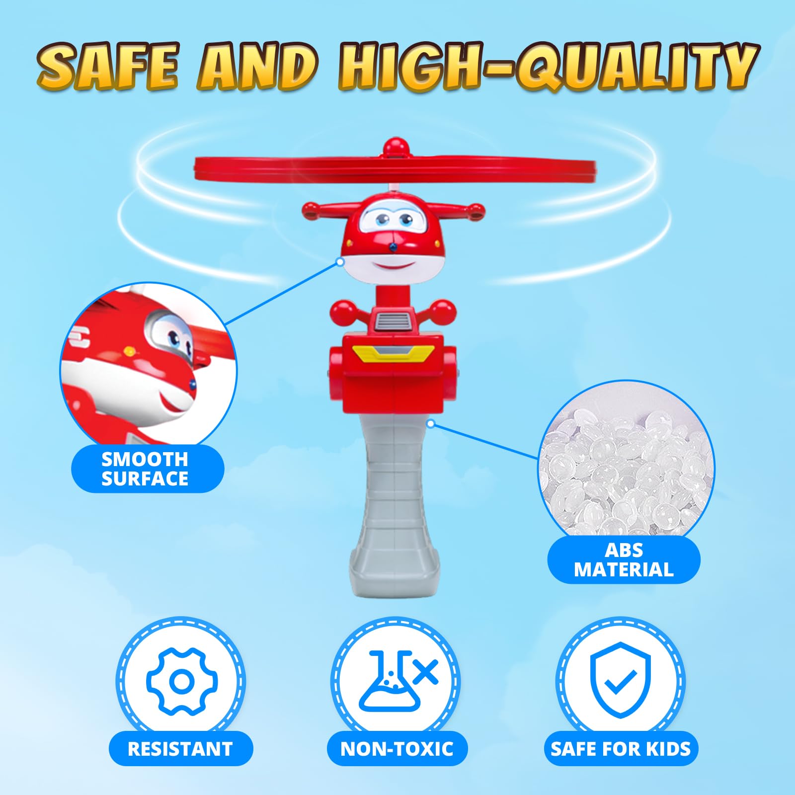 Super Wings Flying Toys, Jett Flying Toys for Kids Ages 3-5 4-8, Fun Outdoor Flying Disc Launcher Toys, Airplane Outside Flying Toys for Kids Boys Girls 3 4 5 6 7 8 Year Old