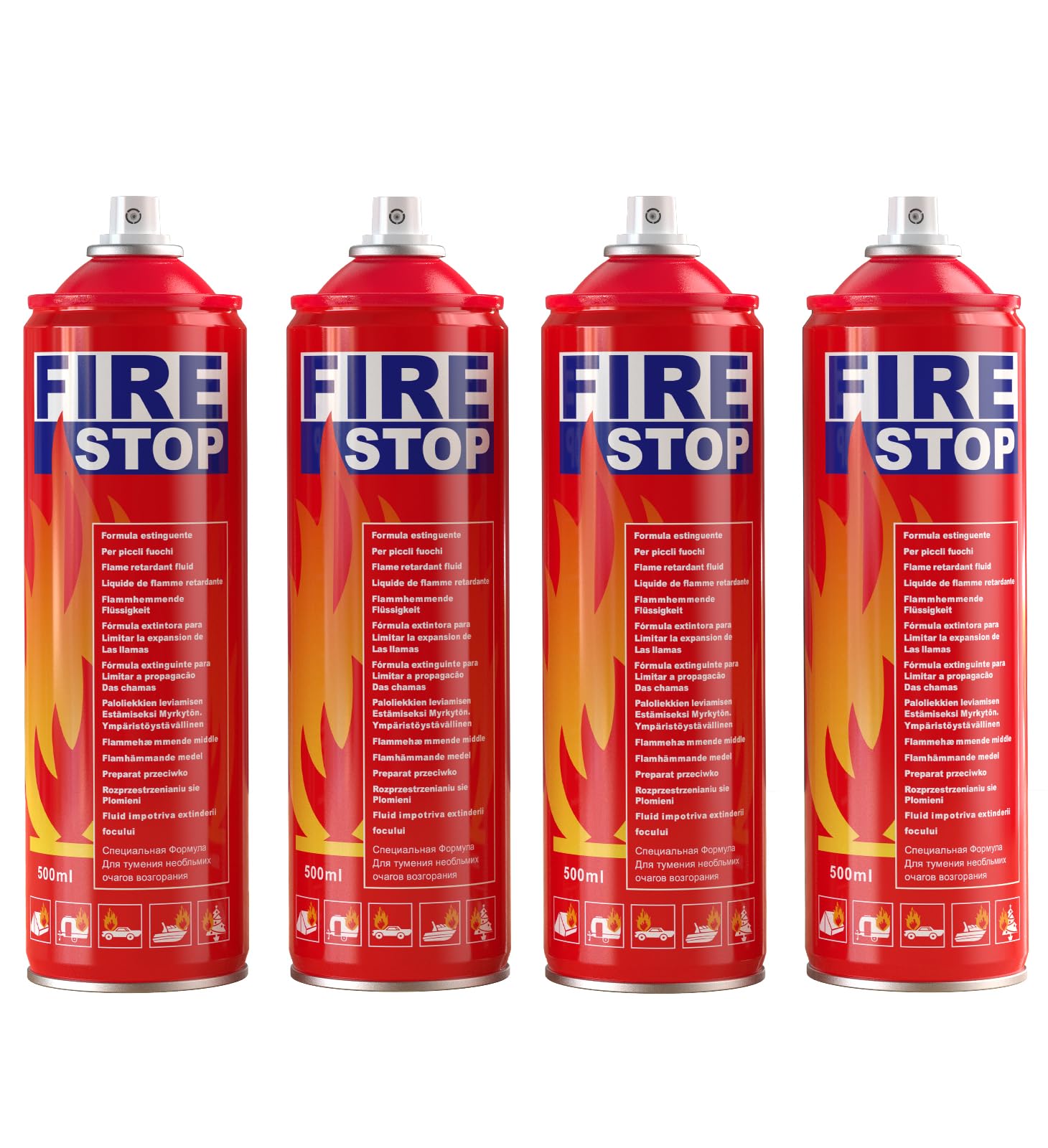 AmzBoom Fire Extinguisher 4-Pack with Mount Brackets，Emergency Kits & ，Emergency Survival Kits，Portable for Home, Kitchen, Car, Boat -Multi-Purpose Fire Protection.