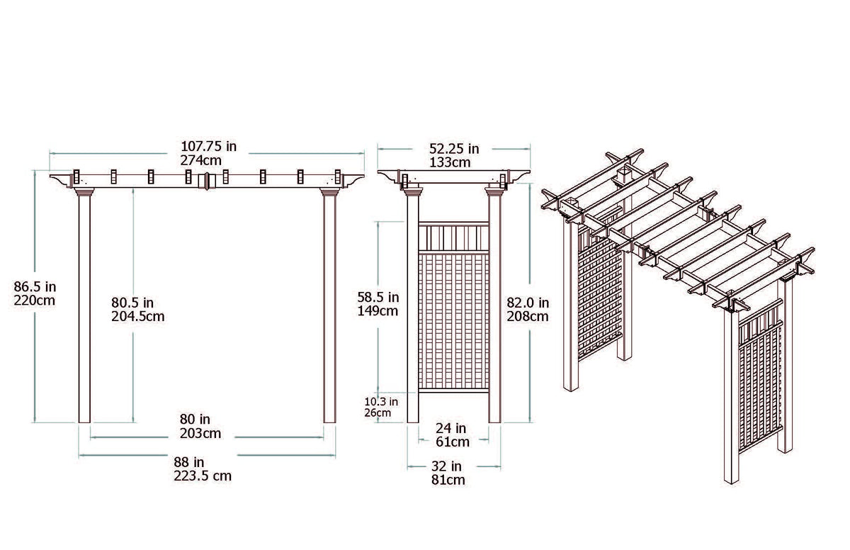 vita Fairfield Grande 111 inchW x 86 inchH Vinyl Arbor