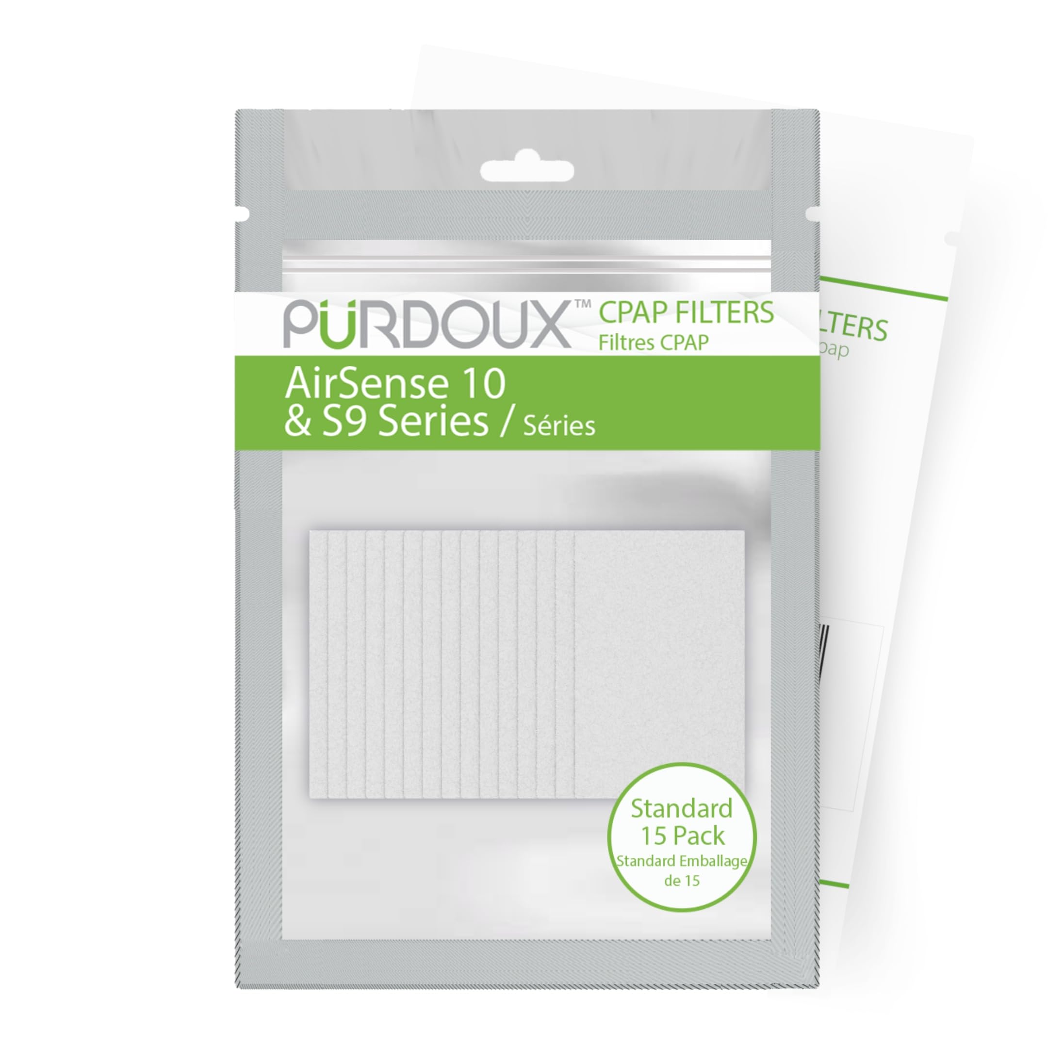 PURDOUX CPAP Filters for ResMed AirSense 10 & S9 (Standard 15 Pack), CPAP Bacteria Filters for CPAP Machine, CPAP Supplies Filters, CPAP Accessories