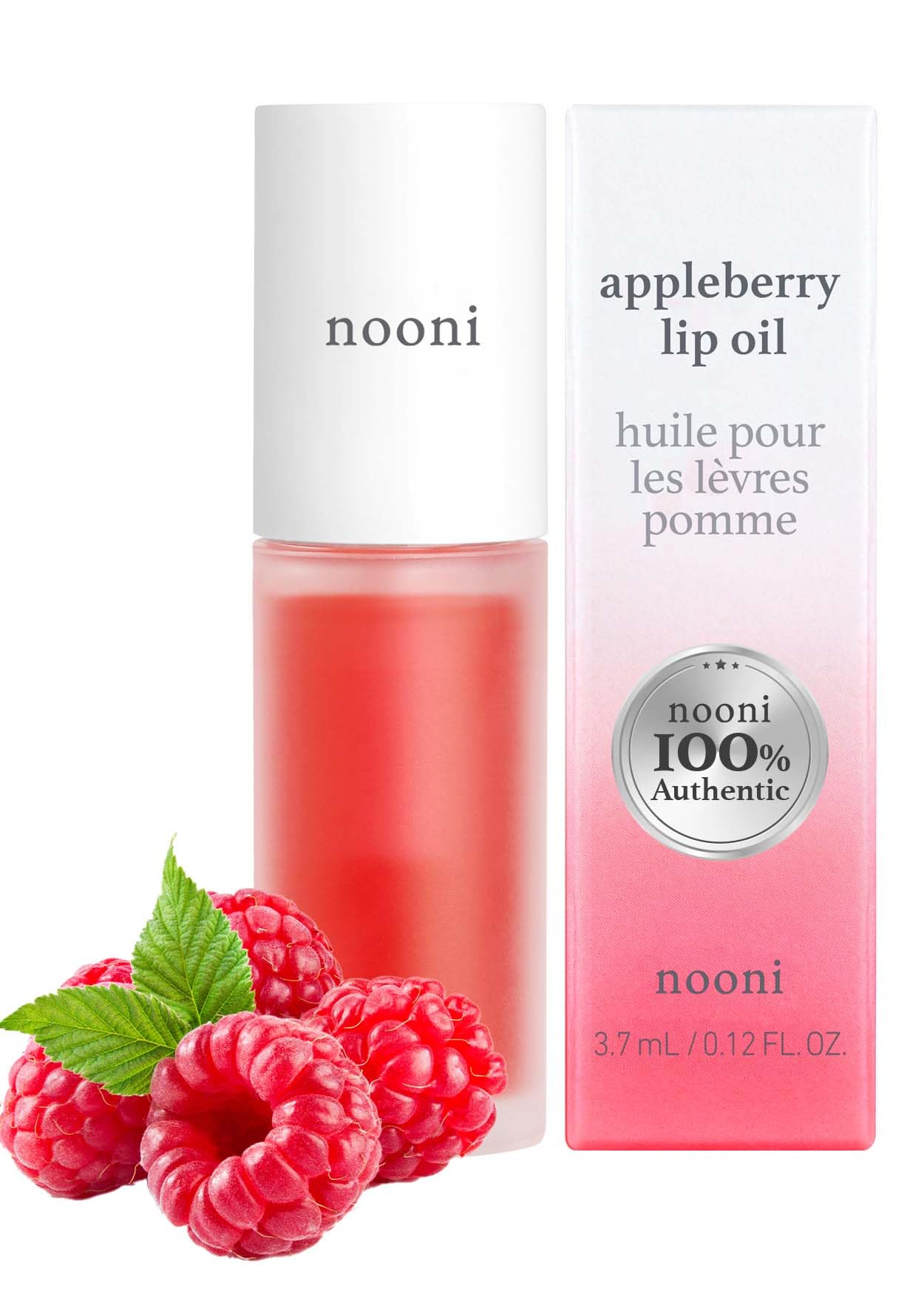 NOONI Korean Lip Oil - Appleberry | Lip Stain, Gift, Long-Lasting, Moisturizing, Plumping, Revitalizing for Dry Lips, Waterproof, No Peel Off, Korean Lip Tint, Vegan, 0.12 Fl Oz