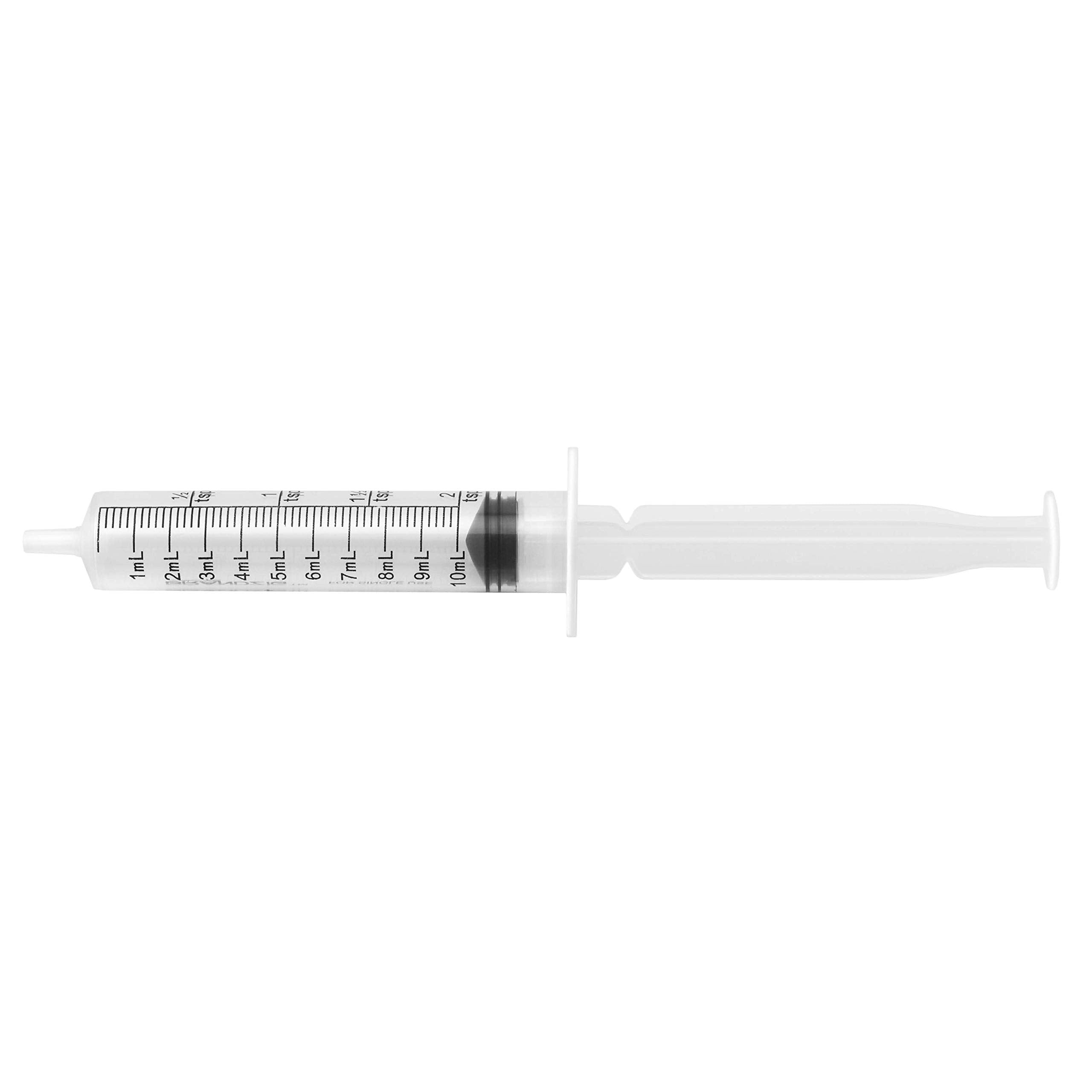 10ml Oral Syringes - 100 Pack – Luer Slip Tip, No Needle, Individually Blister Packed - Medicine Administration For Infants, Toddlers and Small Pets (No cover)