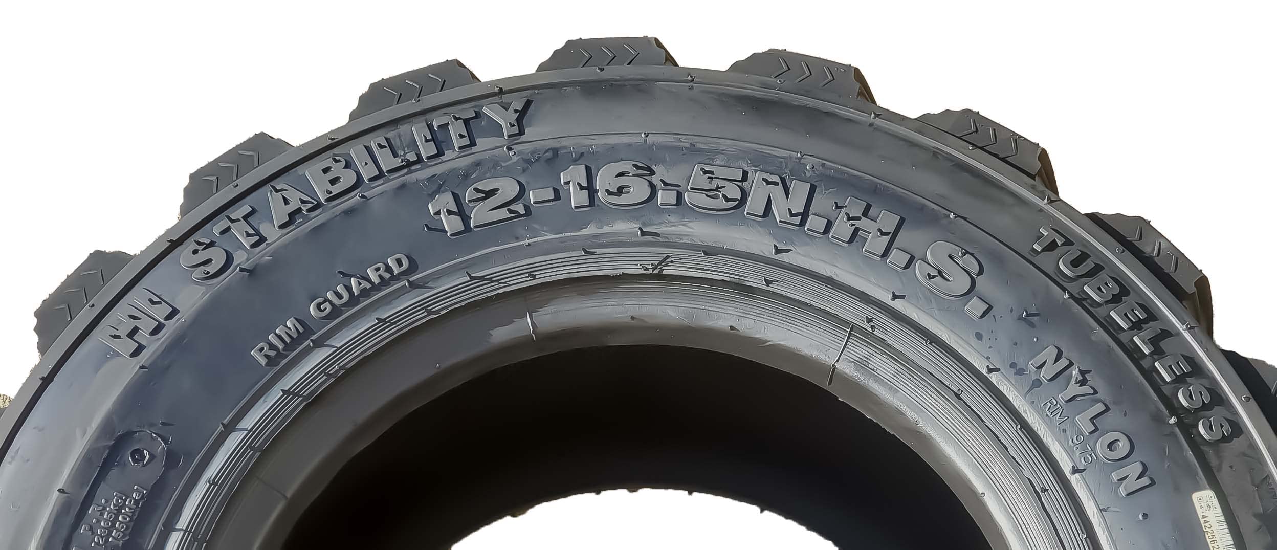 Set 4 New Super Guider Heavy Duty 12-16.5 12x16.5/12 Ply Industrial Skid Steer Tire w/Rim Guard
