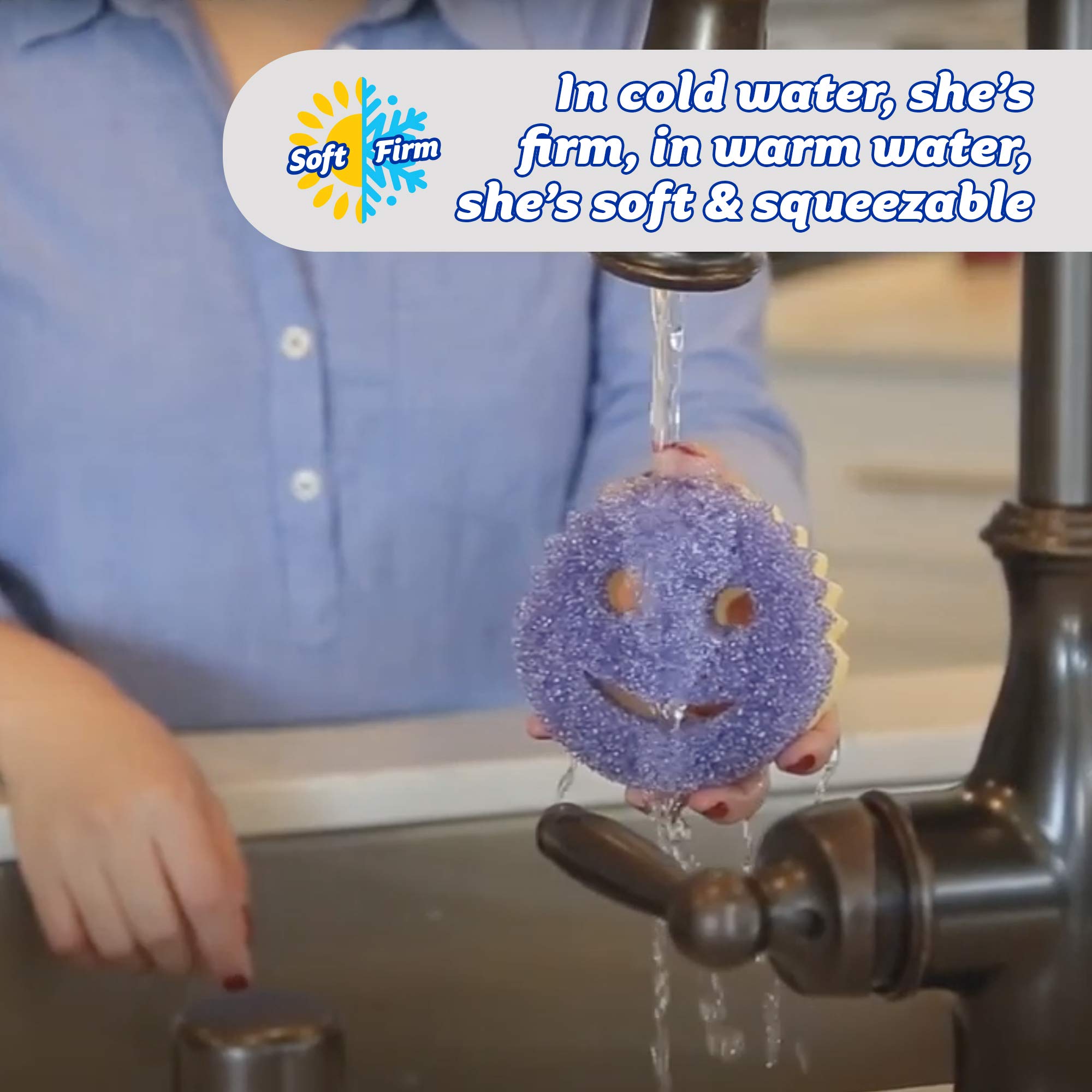 Scrub Daddy Scrub Mommy - Scratch-Free Multipurpose Dish Sponge - BPA Free & Made with Polymer Foam - Stain & Odor Resistant Kitchen Sponge (1 Count)