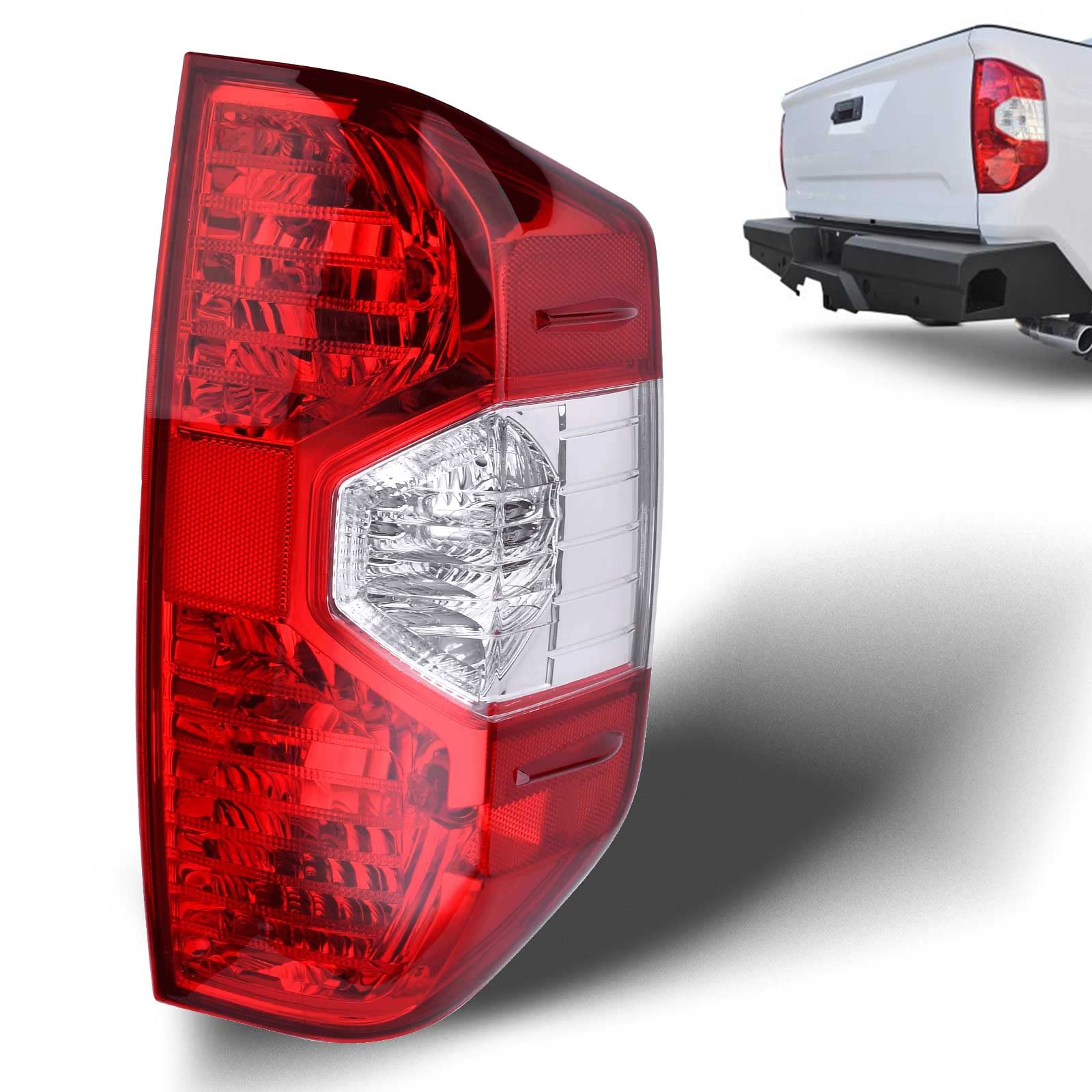 Nakuuly Tail Light Compatible With Toyota Tundra 2014-2021 Pickup Right Passenger Side Taillight Rear Brake Lamp Assembly without Bulb Replace# 81550-0C100