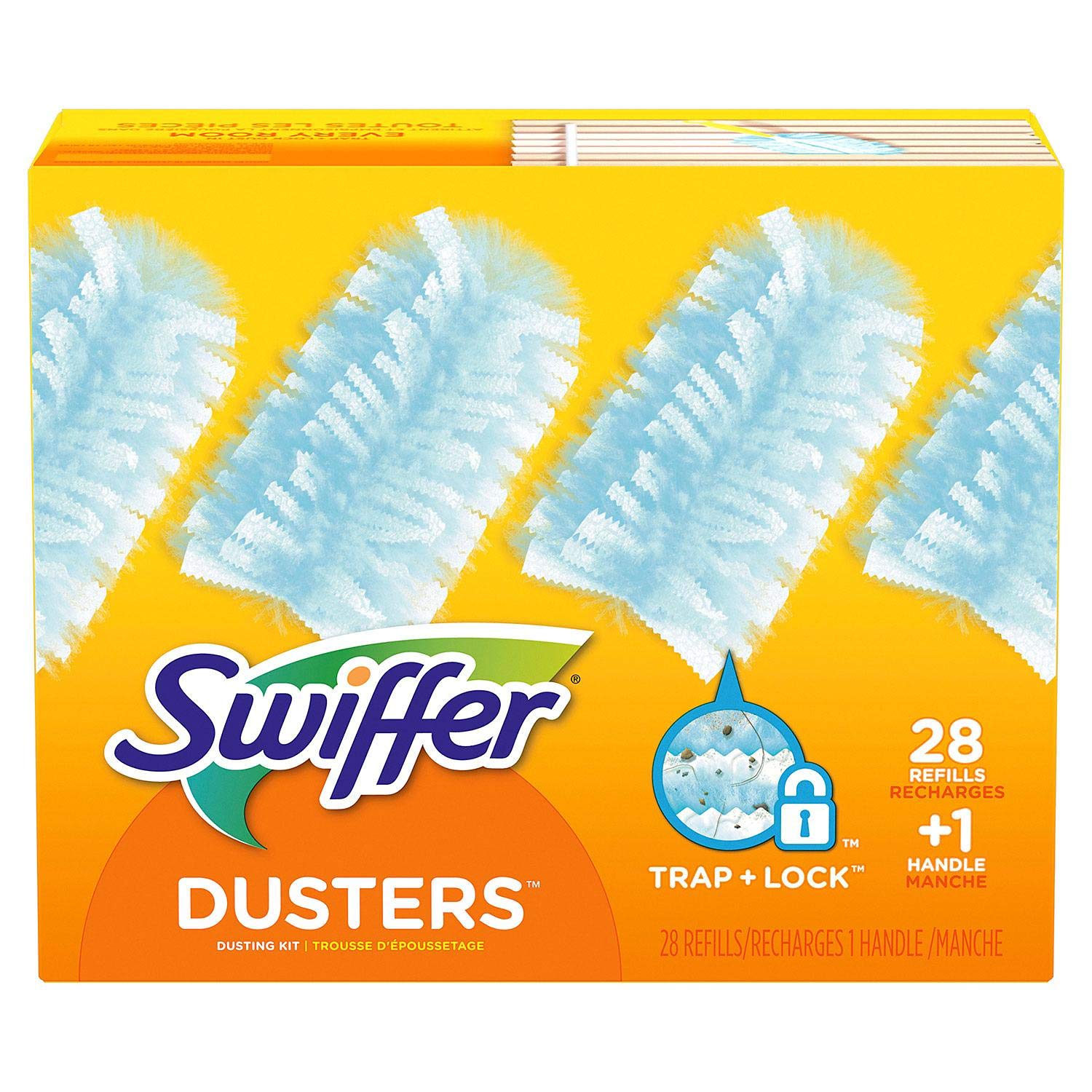 Swiffer Dusters Dusting Kit, Starter Kit Handle & 28 Duster Refills, 1 Count (Pack of 29), White