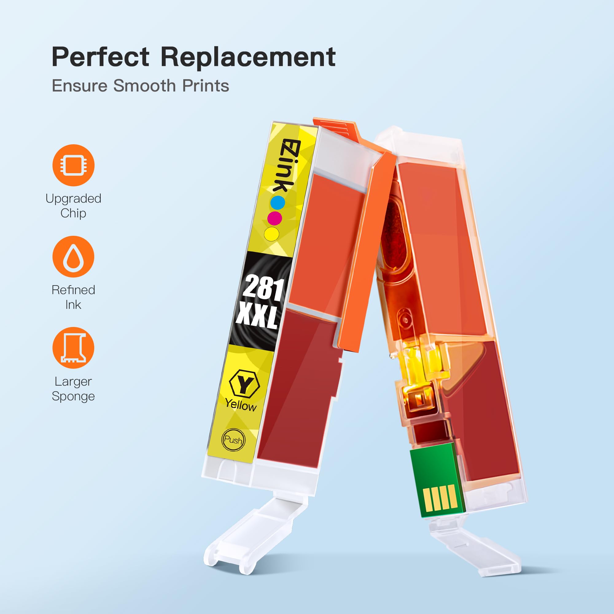 E-Z Ink Compatible Ink Cartridge Replacement for Canon CLI-281XXL 281 XXL for PIXMA TR7520 TR8520 TS6320 TS6120 TS6220 TS8120 TS8220 TS9120 TS9520 TS9521C Printer (Cyan, Magenta, Yellow) 6 Pack