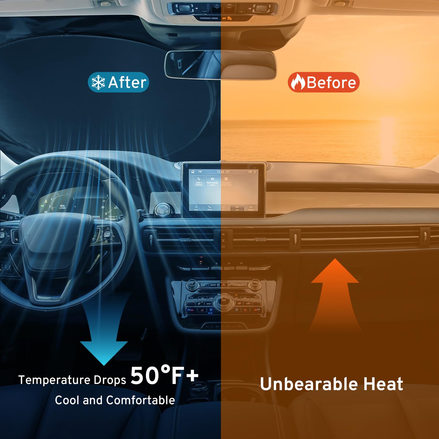 XHRING Windshield Sun Shade for BMW Accessories X5 X3 X7 X1 X4 X6 3 5 6 7 8 M5 M6 M7 M8 Series Accessories, Car Front Window Sunshade Sun Visor Shield for BMW Accessories