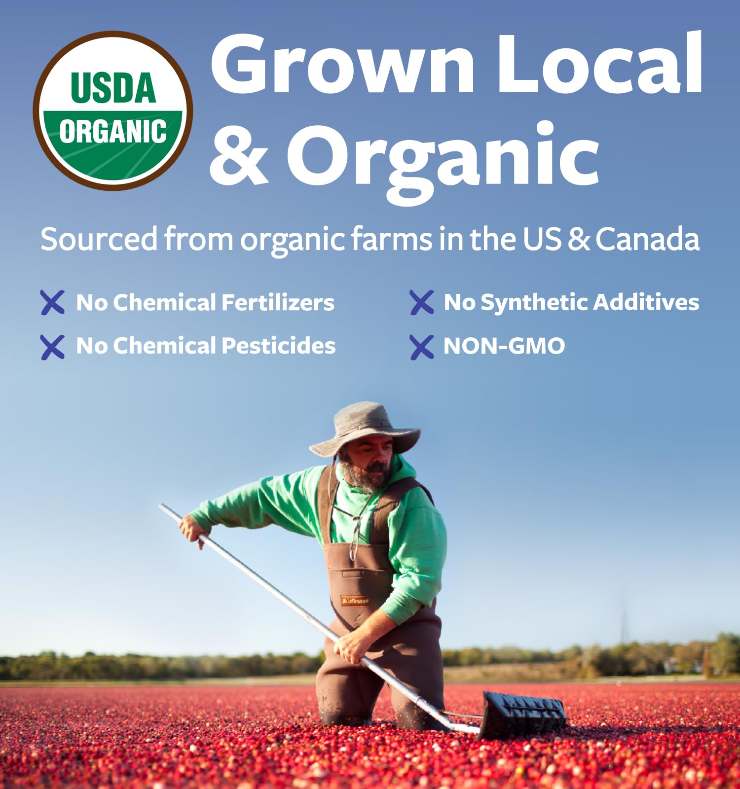 USDA Organic Cranberry Concentrate (50:1) Powder - 500mg is Equivalent to 25,000mg of Fresh Cranberries - for Kidney Cleanse & UTI Support Vitamins - Women - Supplement - 100 Servings - No Pills